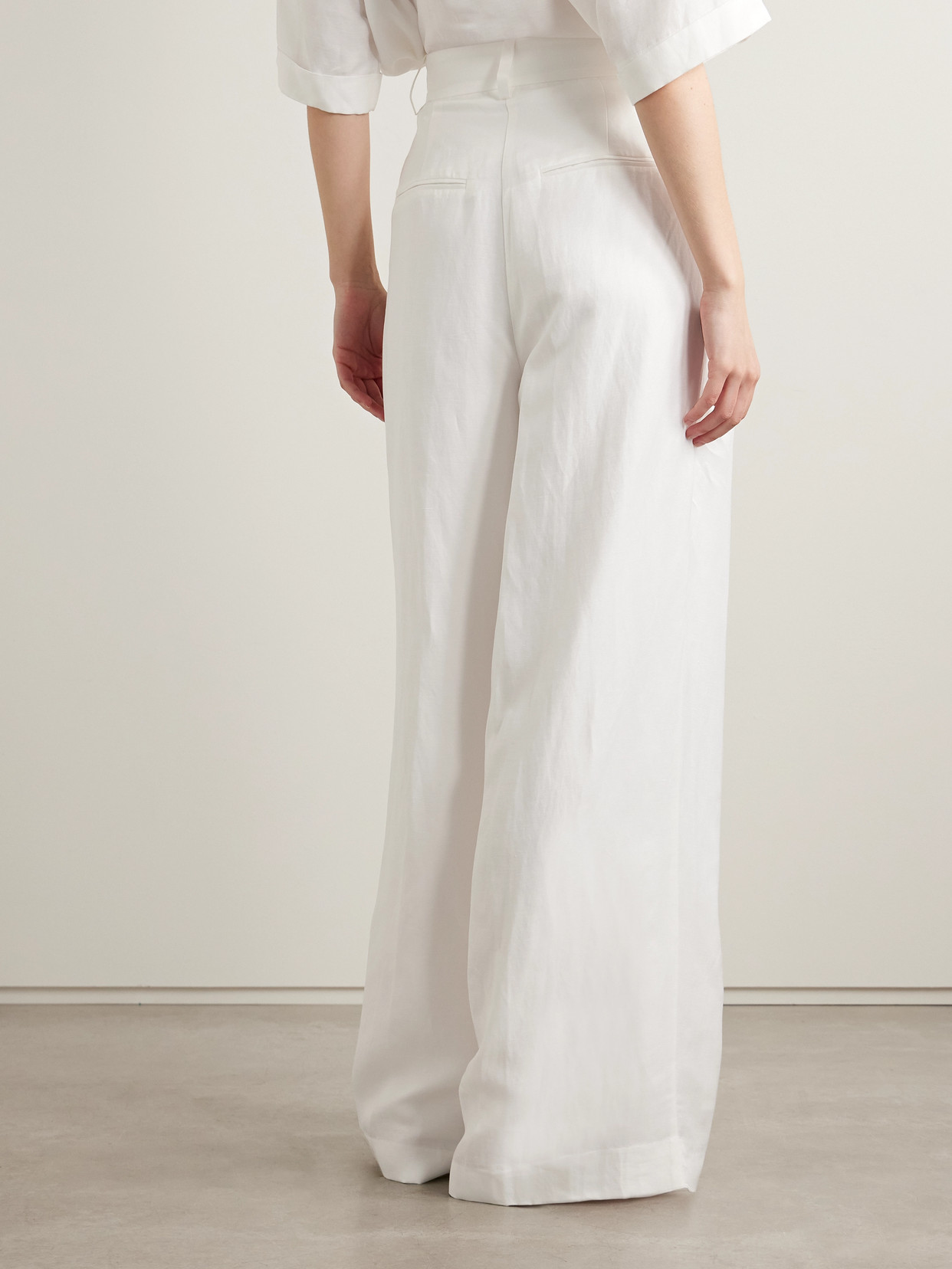 Anine Bing Lou Pleated Woven Wide-leg Pants In Multi