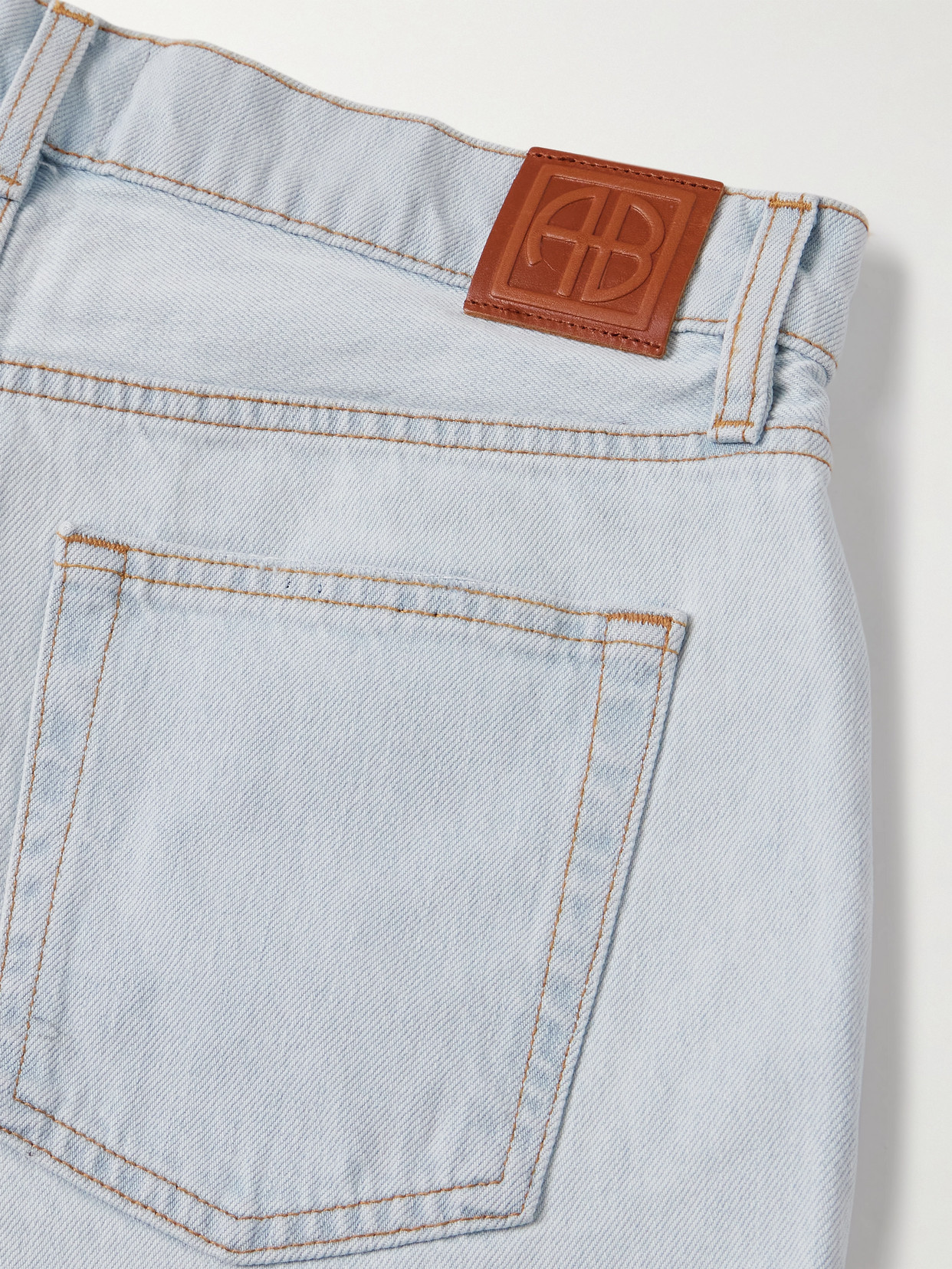 Anine Bing Dalton Organic Denim Shorts In Blue