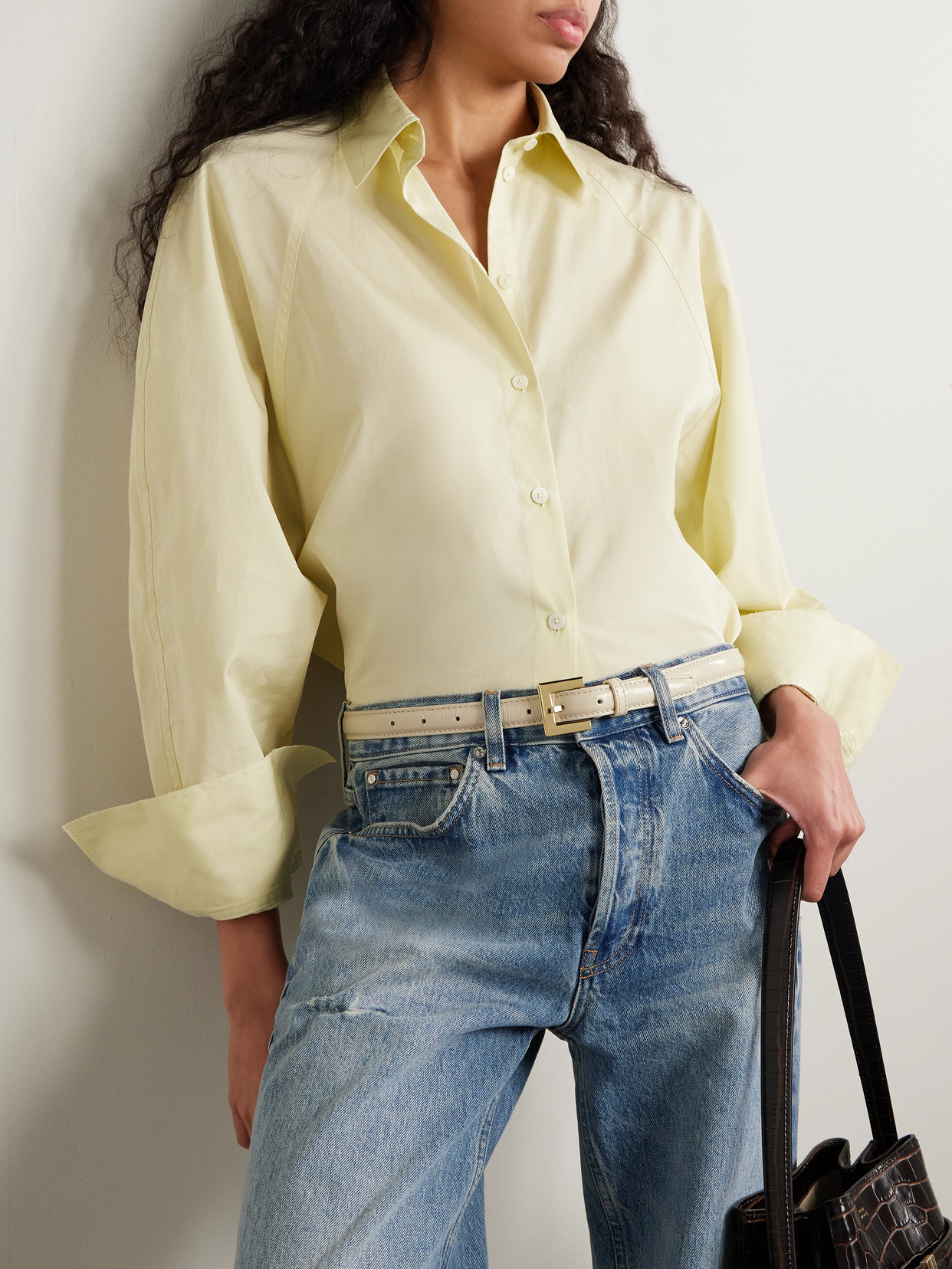 Anine Bing Stitching Detail Belt In Metallic