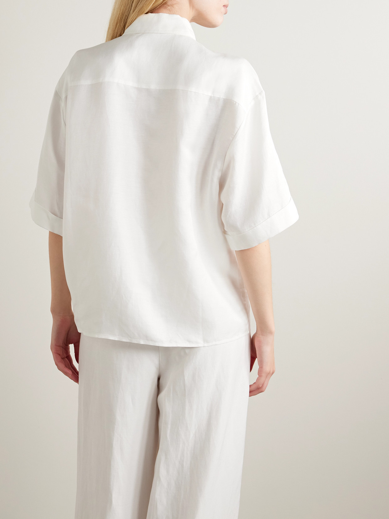 Anine Bing Coco Woven Shirt In White