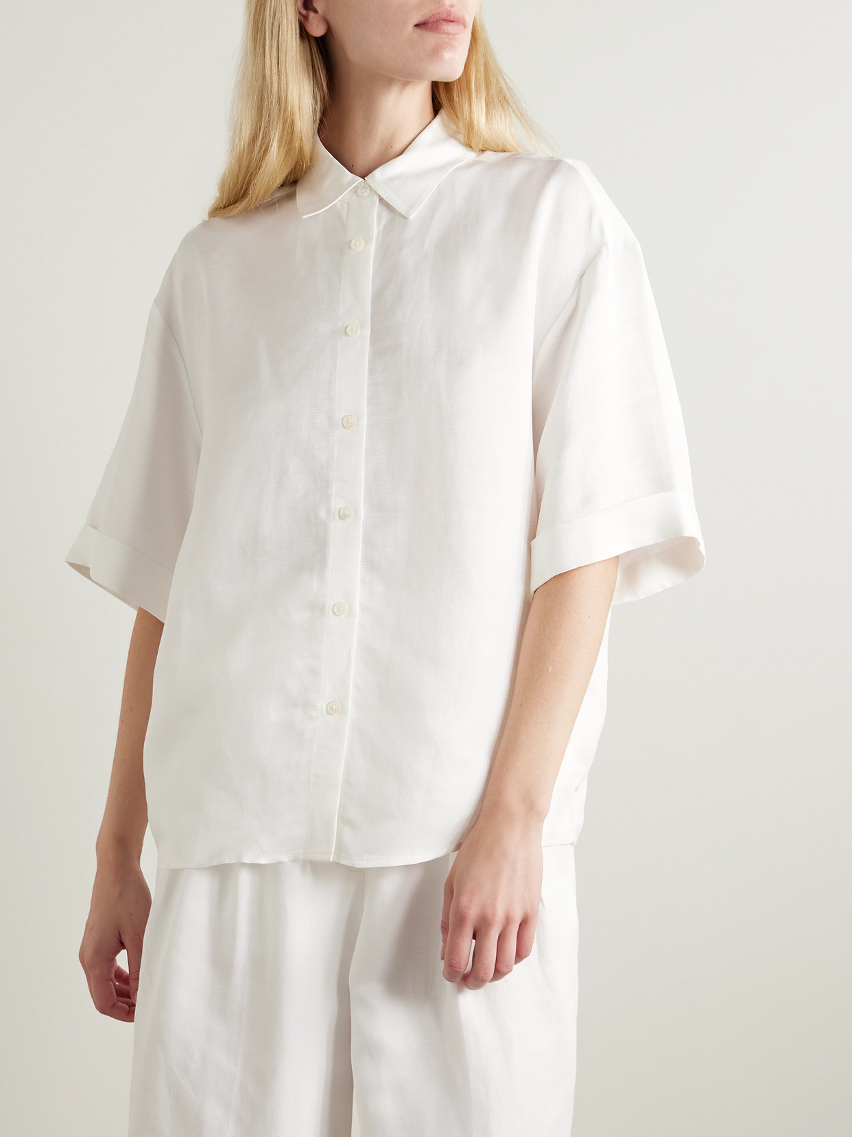 Anine Bing Coco Woven Shirt In White