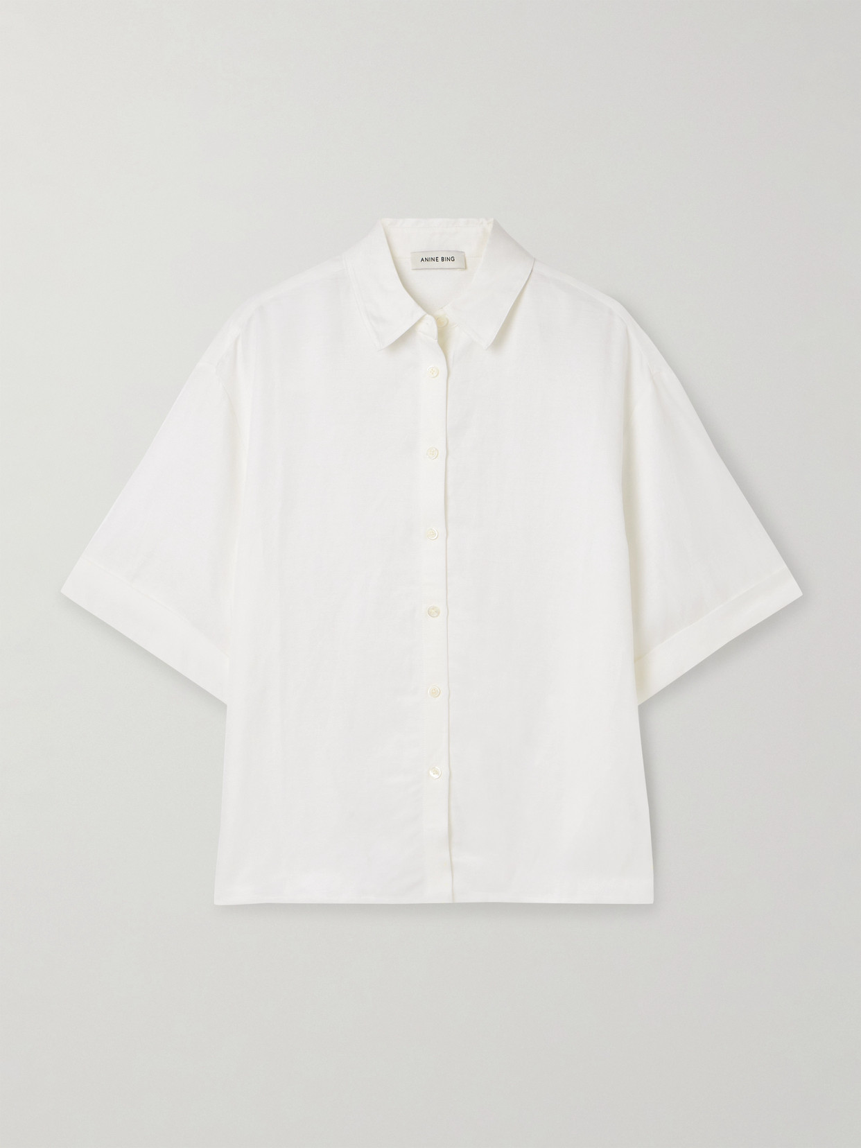 Anine Bing Coco Woven Shirt In White