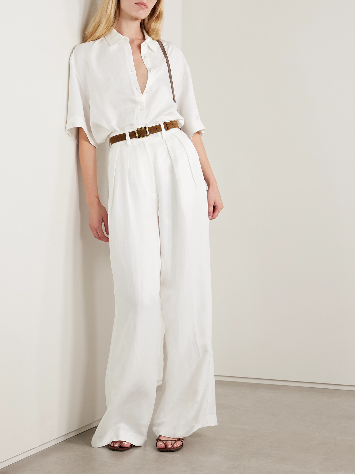 Anine Bing Coco Woven Shirt In White