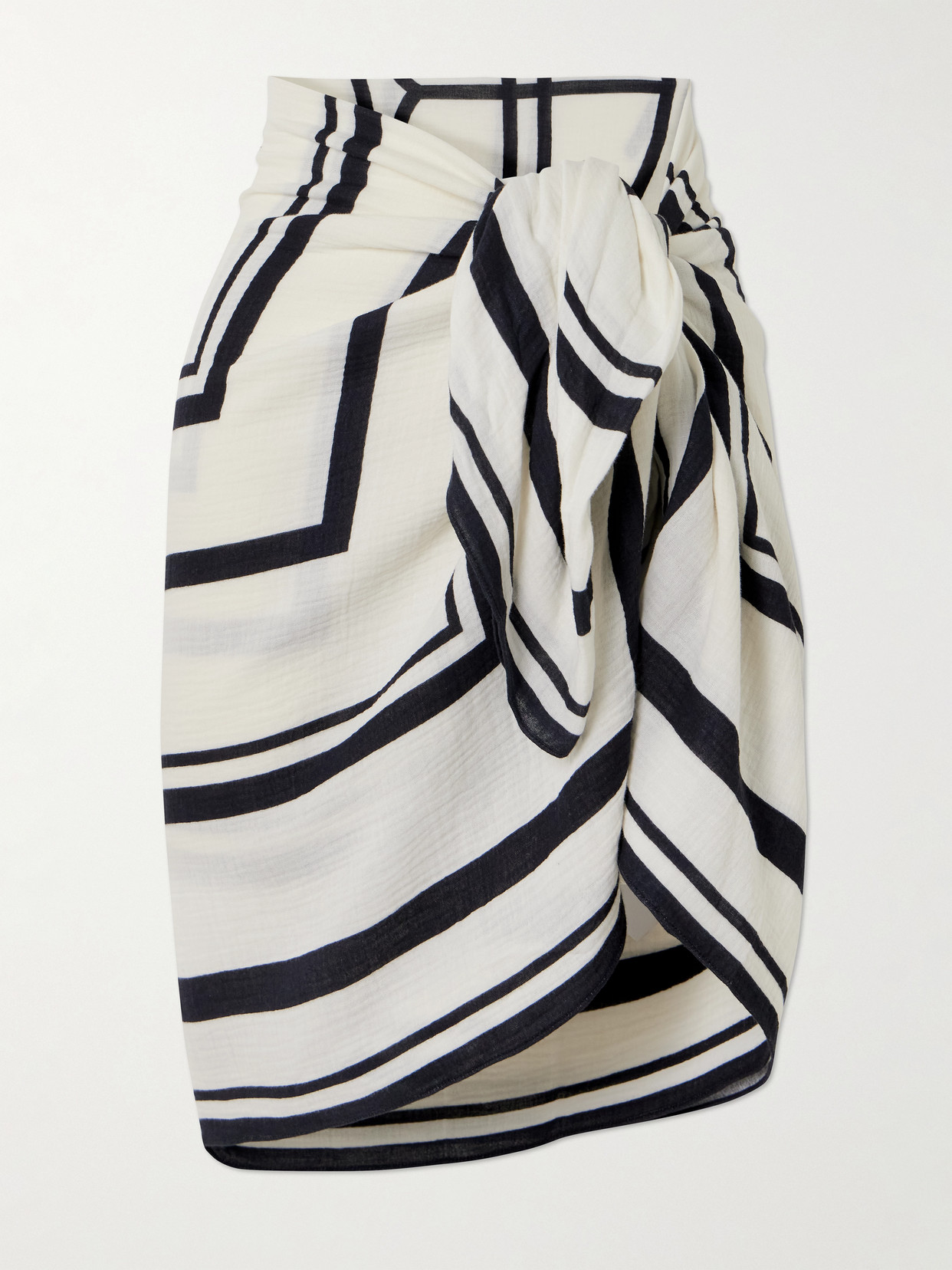 Anine Bing Eliza Striped Cotton-voile Pareo In White