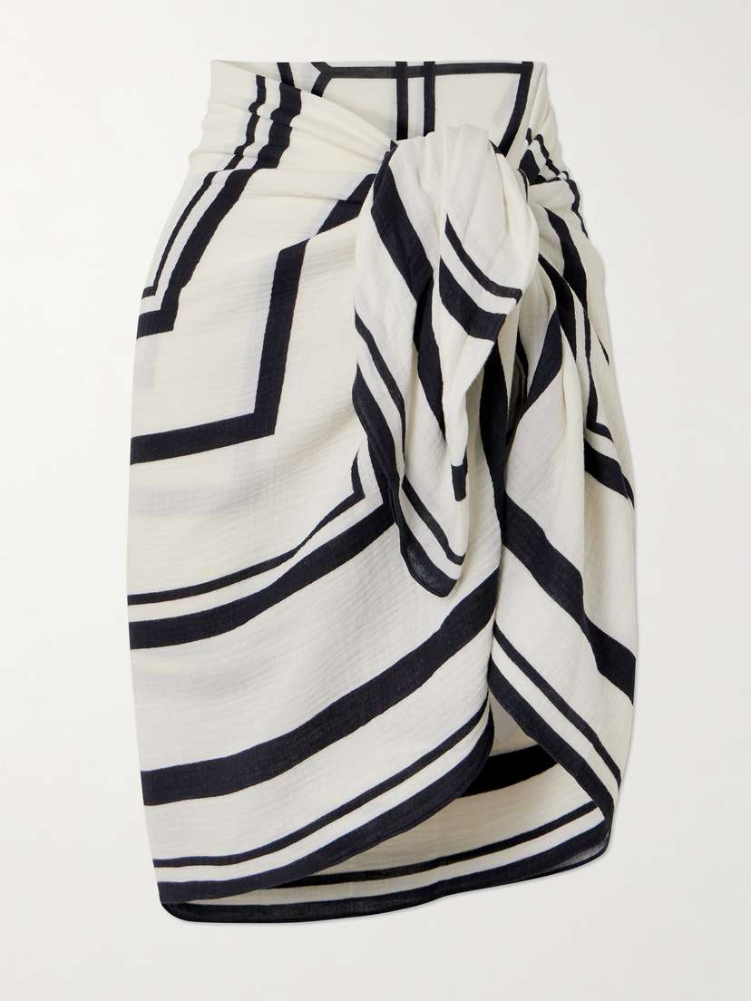 Anine Bing Eliza Striped Cotton-voile Pareo