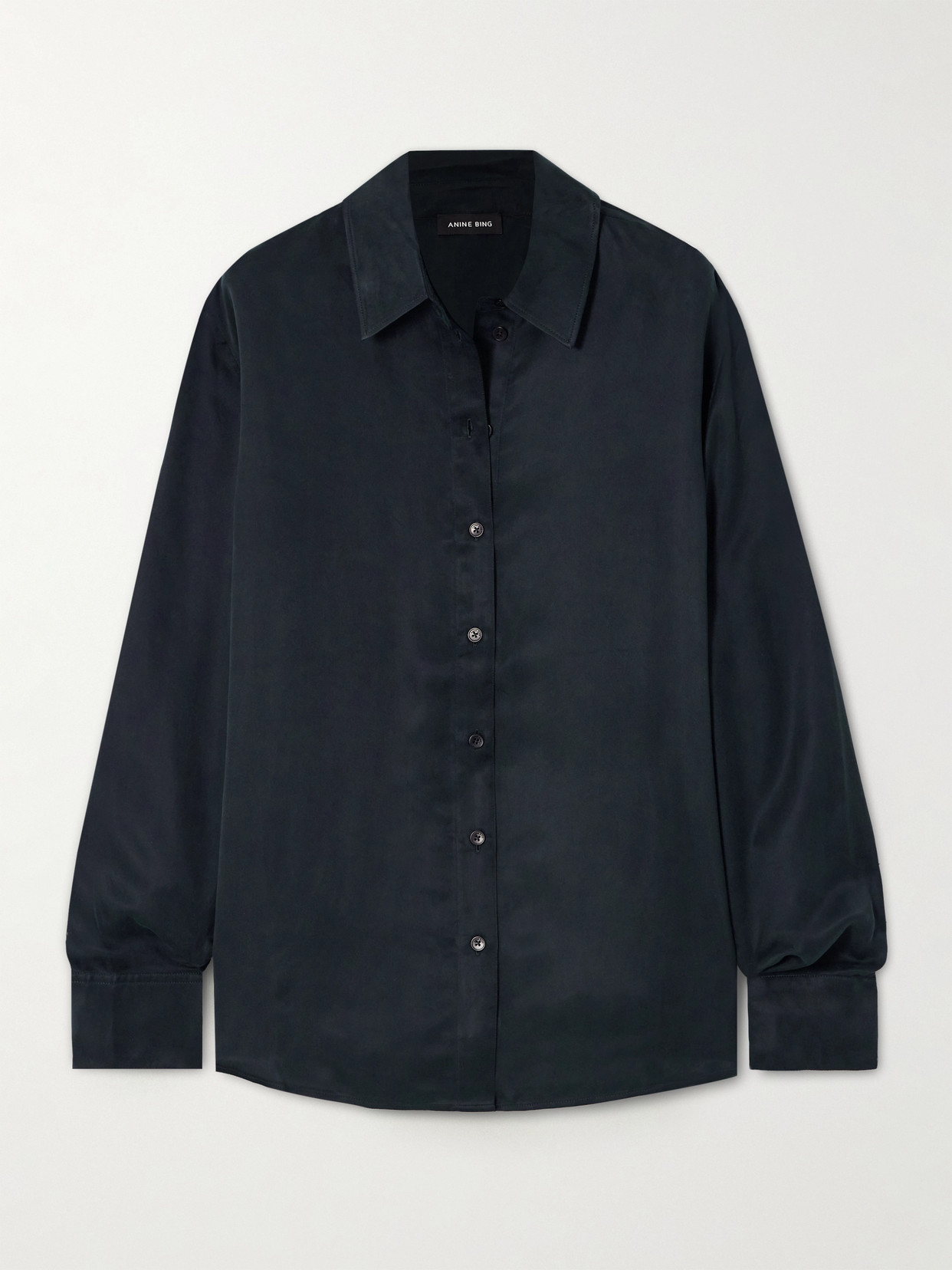 Anine Bing Essie Washed Cotton-twill Shirt In Blue