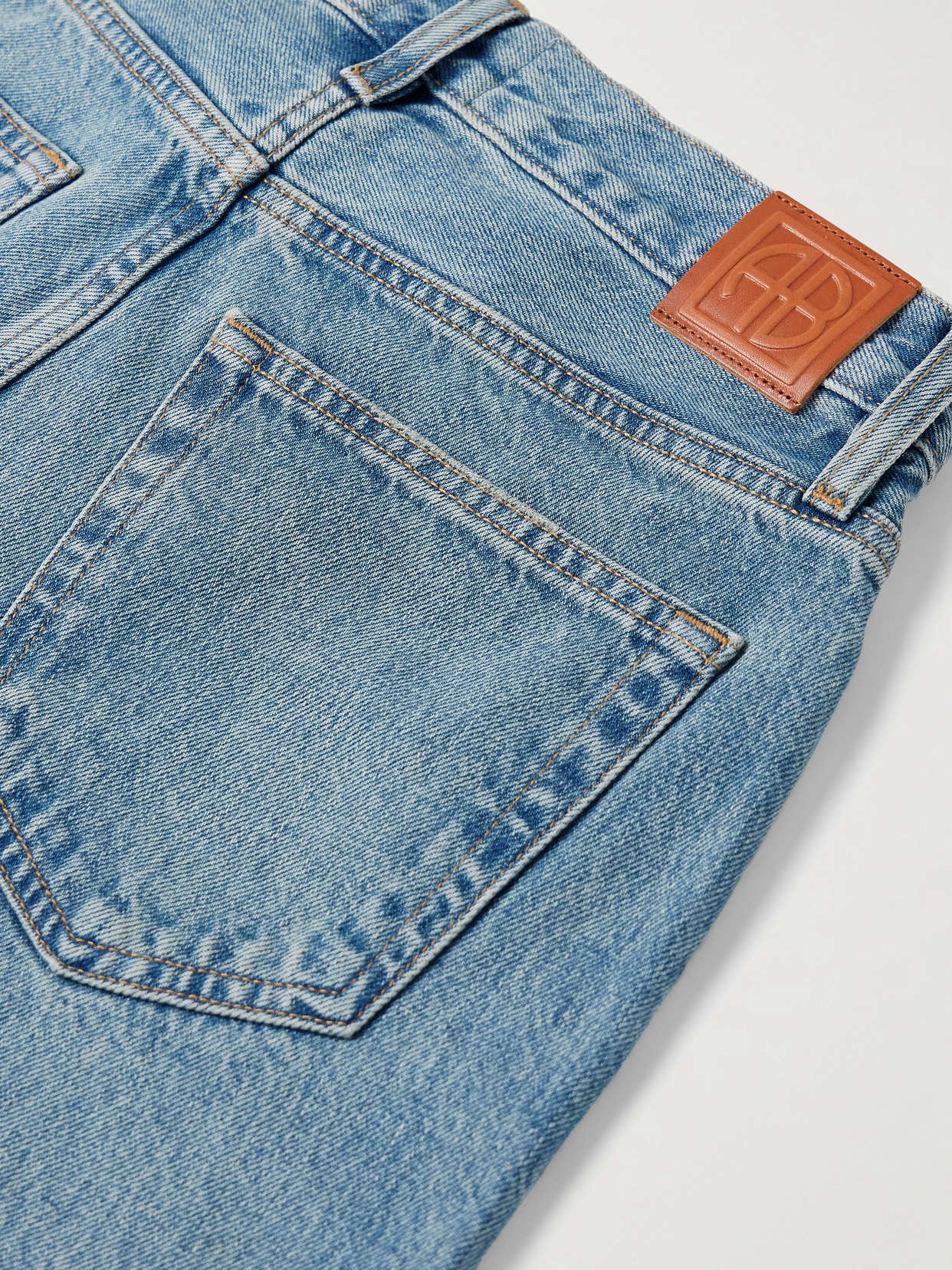 Anine Bing Hugh Distressed High-rise Wide-leg Jeans