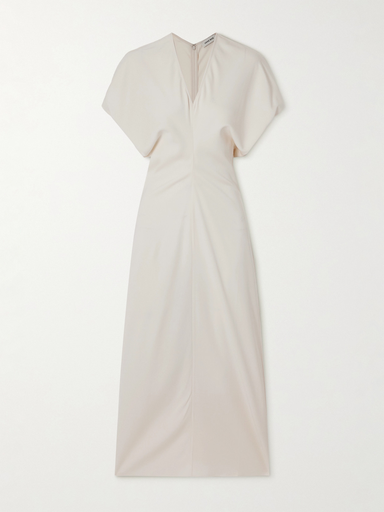 Anine Bing Zadig Gathered Crepe Midi Dress In White