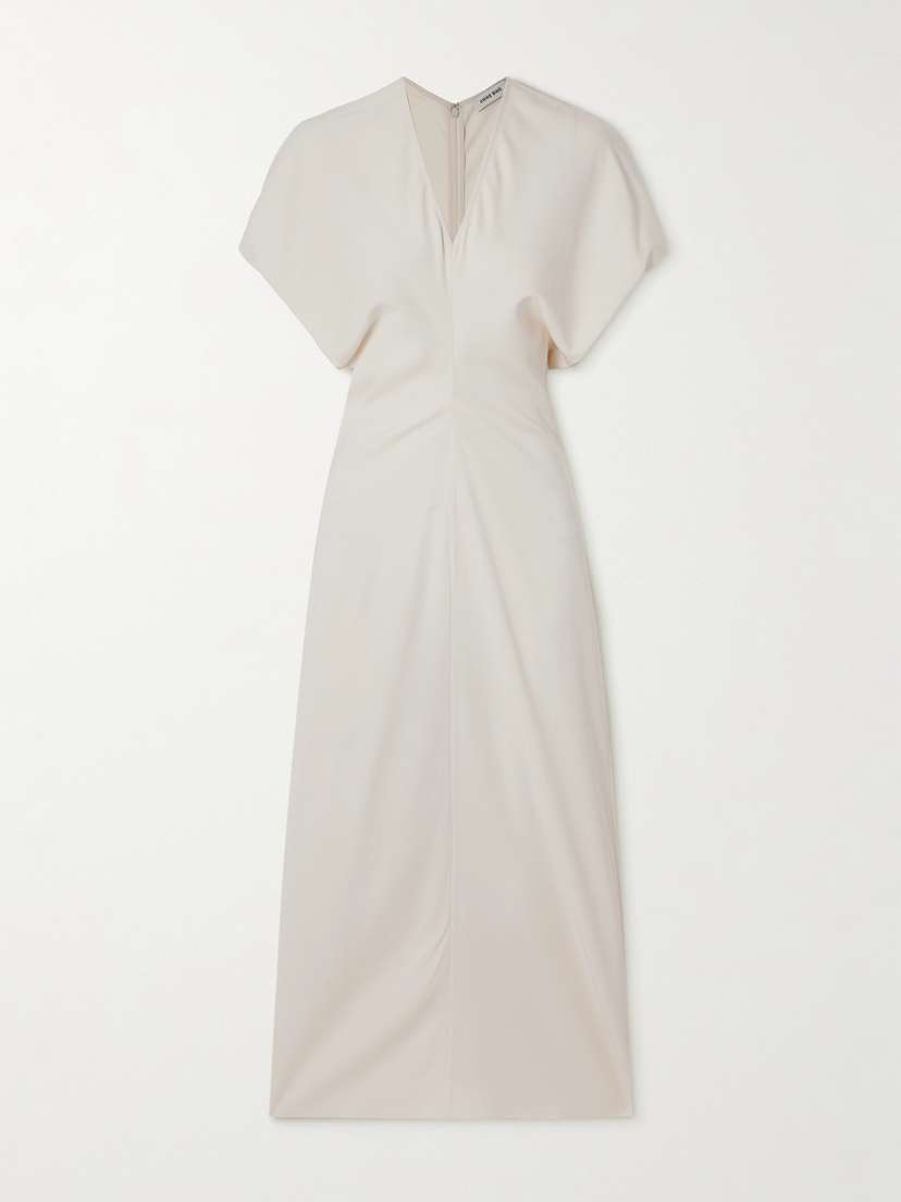 Anine Bing Zadig Gathered Crepe Midi Dress