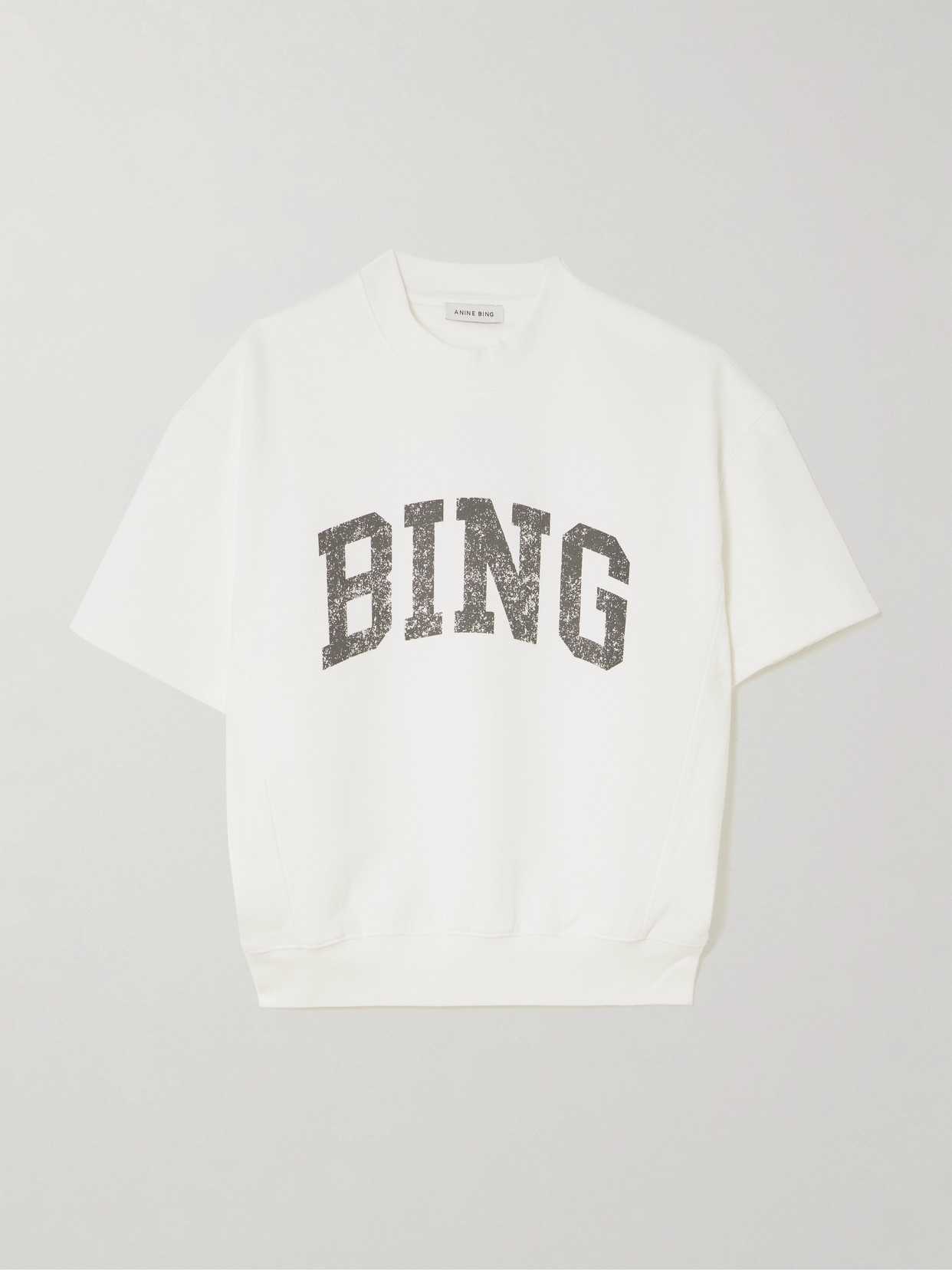 Anine Bing Jay Printed Cotton-jersey Sweatshirt In White