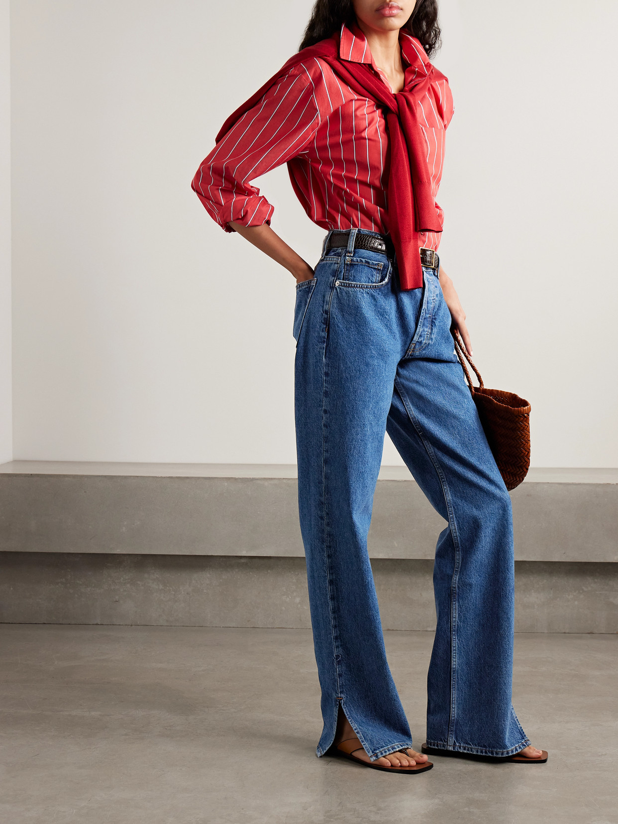 Anine Bing Womens Clean Indigo Denim Roy Straight-leg Denim Jeans In Blue