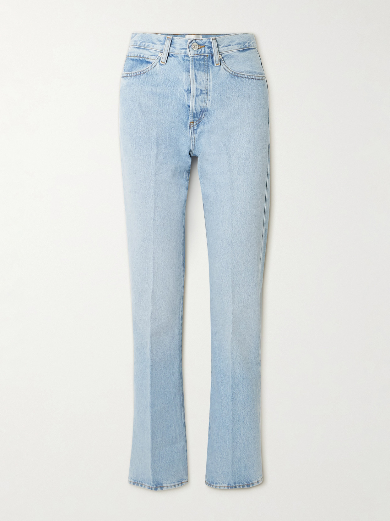 Frame The Vertical High-rise Straight-leg Jeans In Blue