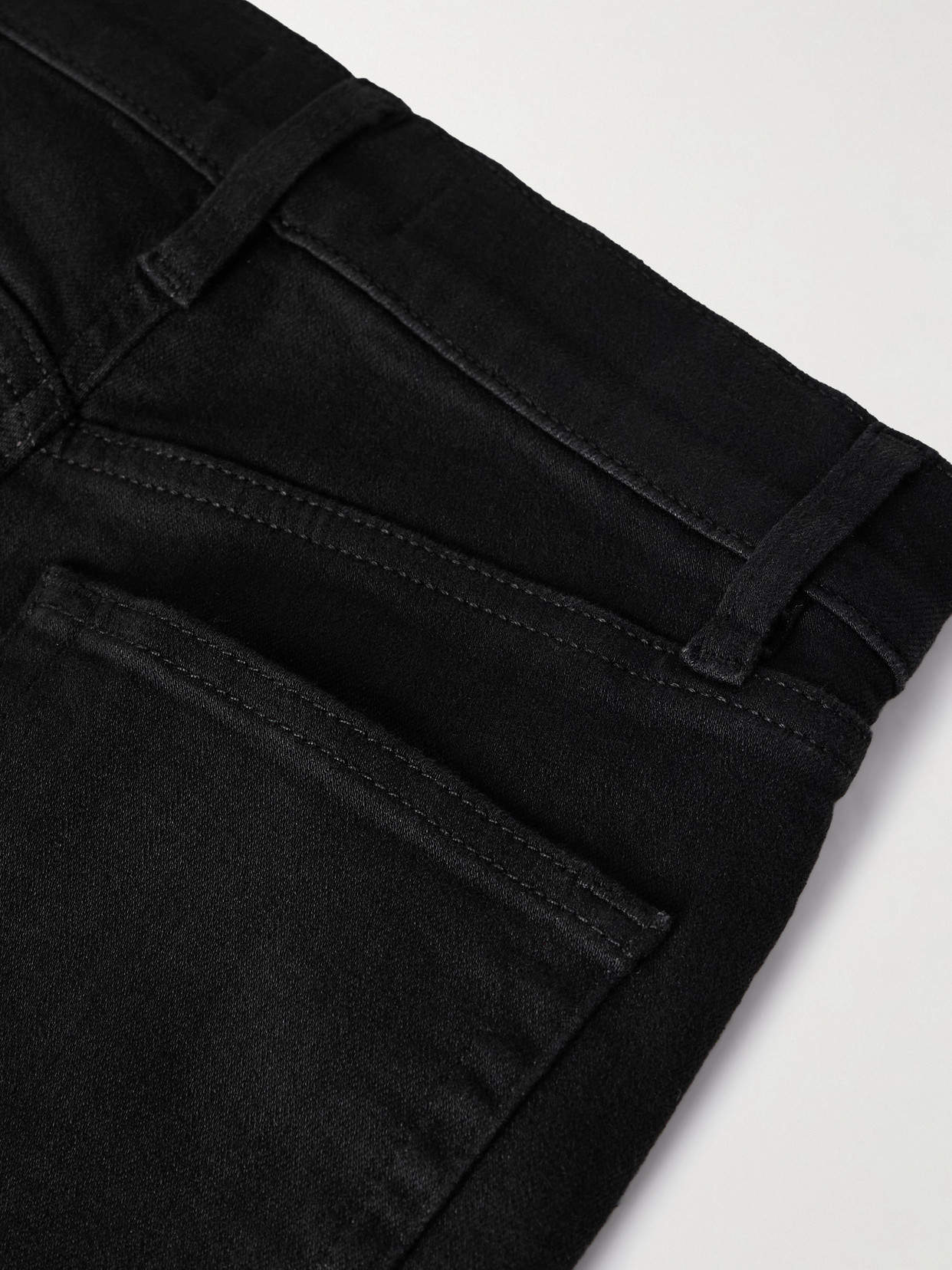 Frame Slim Palazzo Long High-rise Wide-leg Jeans In Black