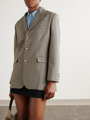 FRAME Houndstooth tweed blazer