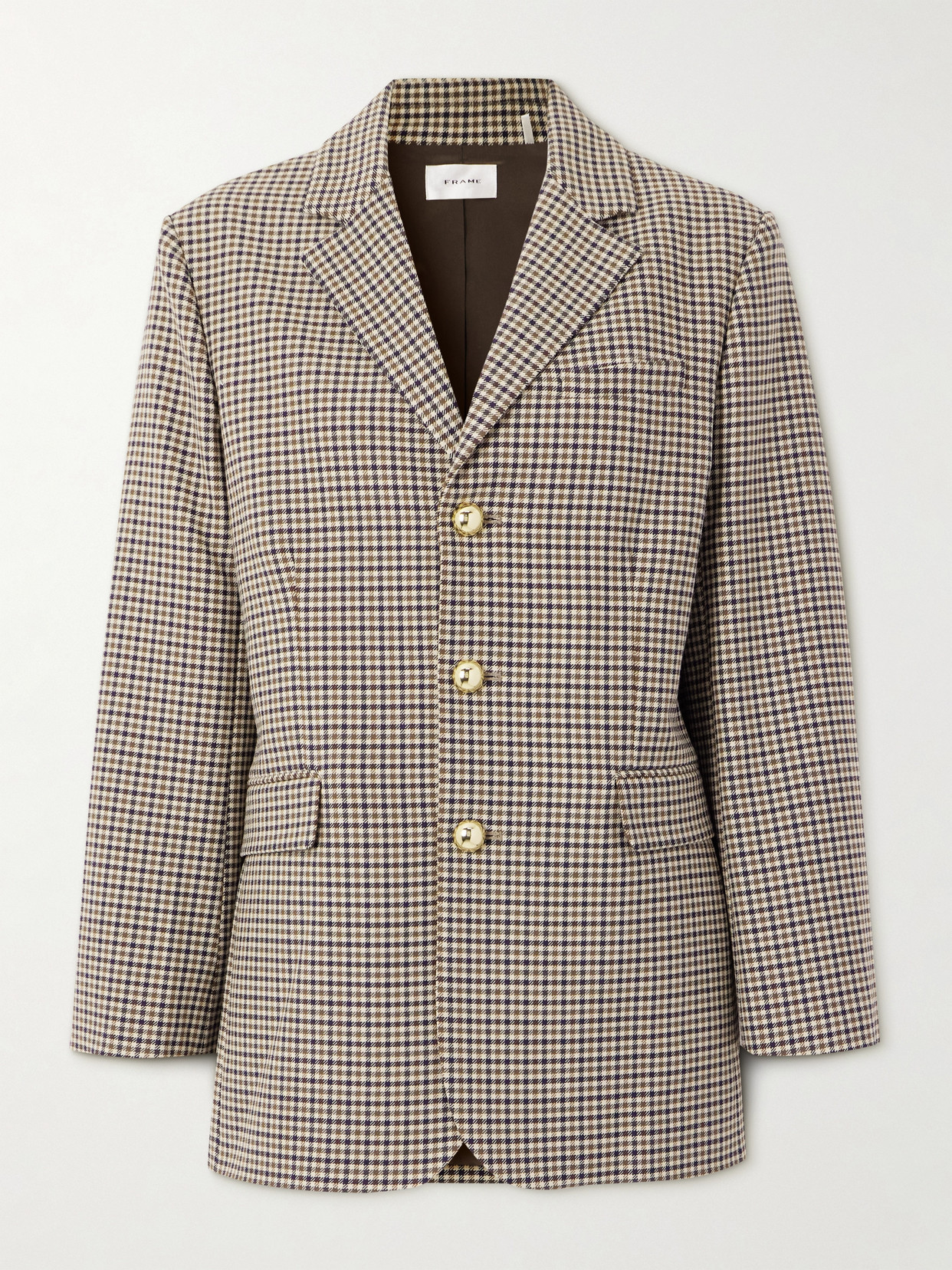 Frame Womens Navy Multi The Houndstooth Stretch-woven Blazer In Neutral
