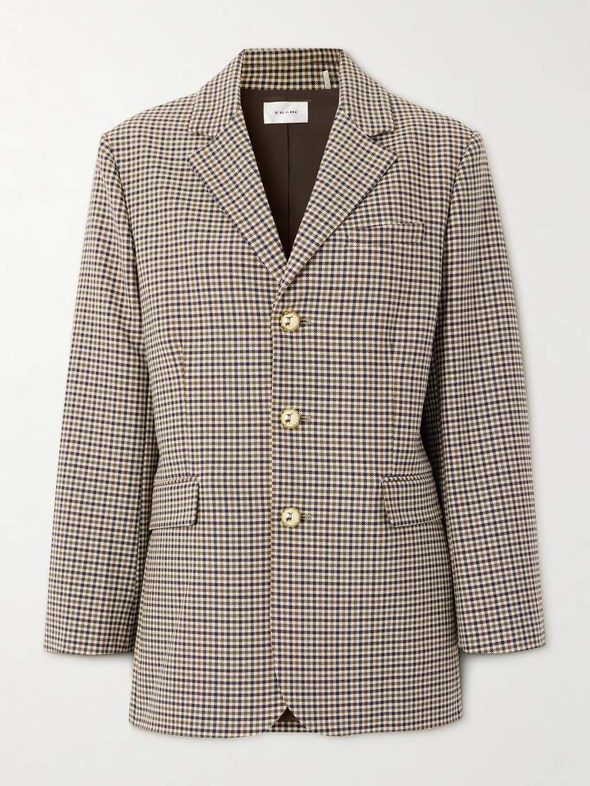 Frame Houndstooth Tweed Blazer
