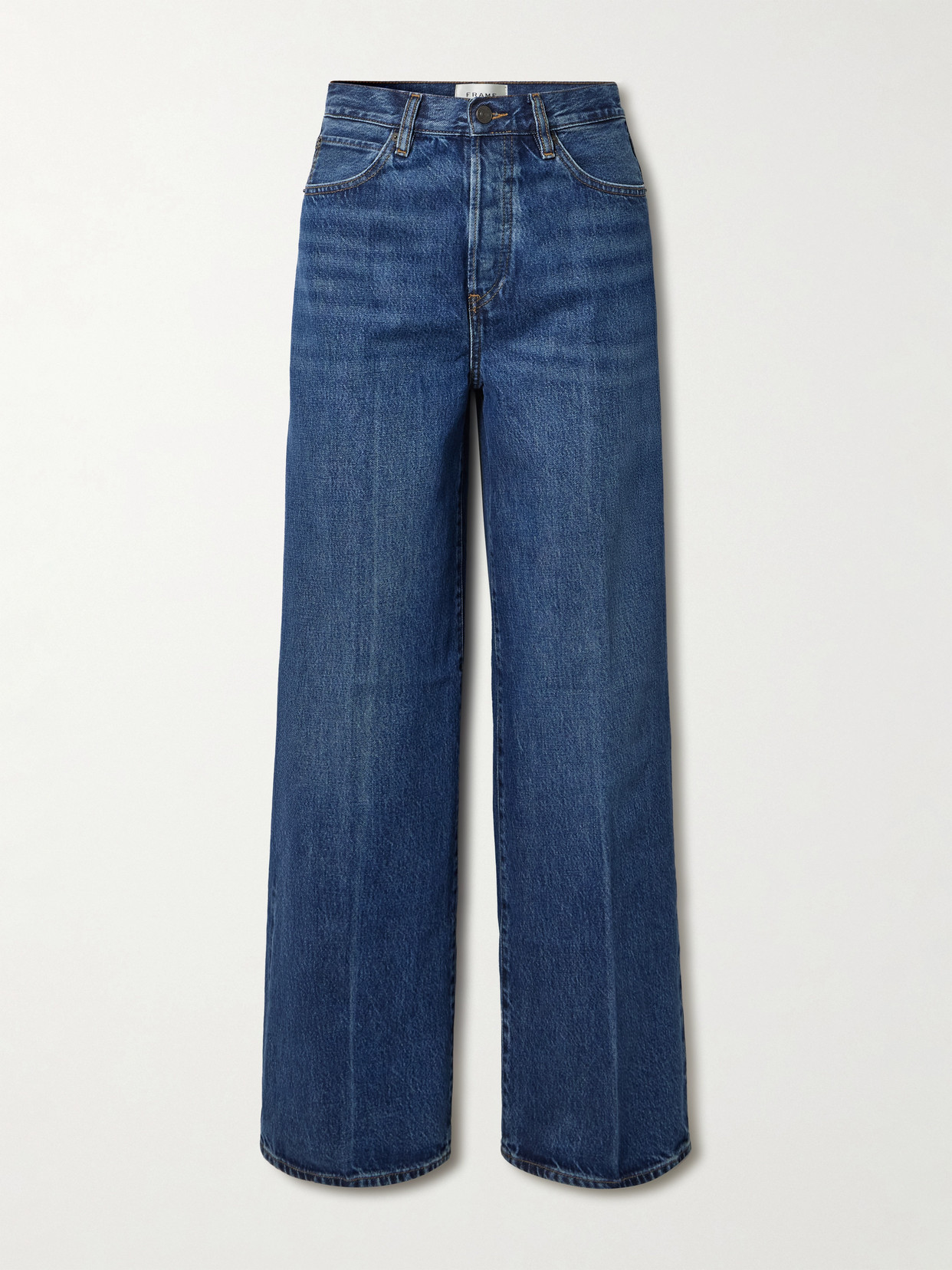 Frame The Collegiate High-rise Wide-leg Jeans In Blue