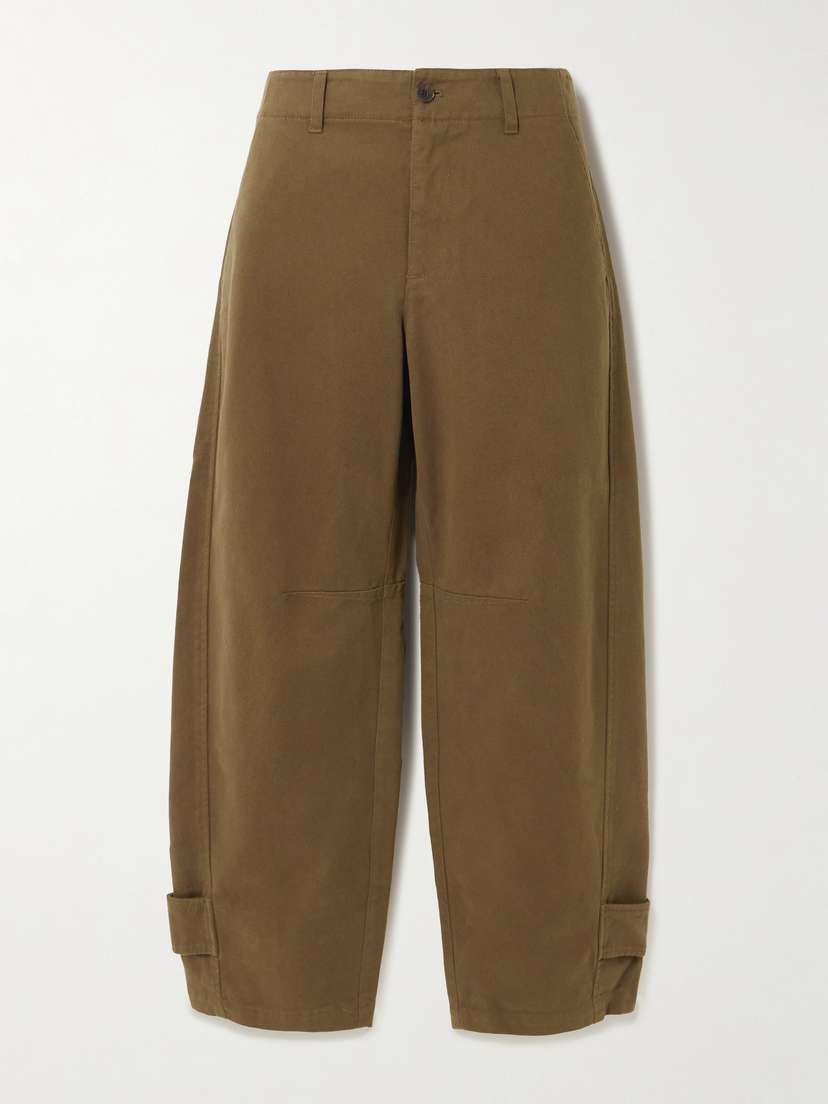 Frame The Twisted Cotton-twill Tapered Pants