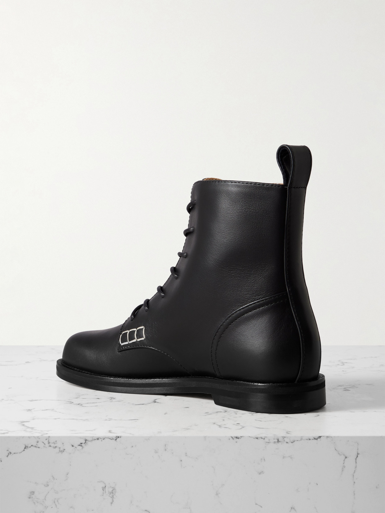 Jw Anderson Loafer Leather Ankle Boots In Black