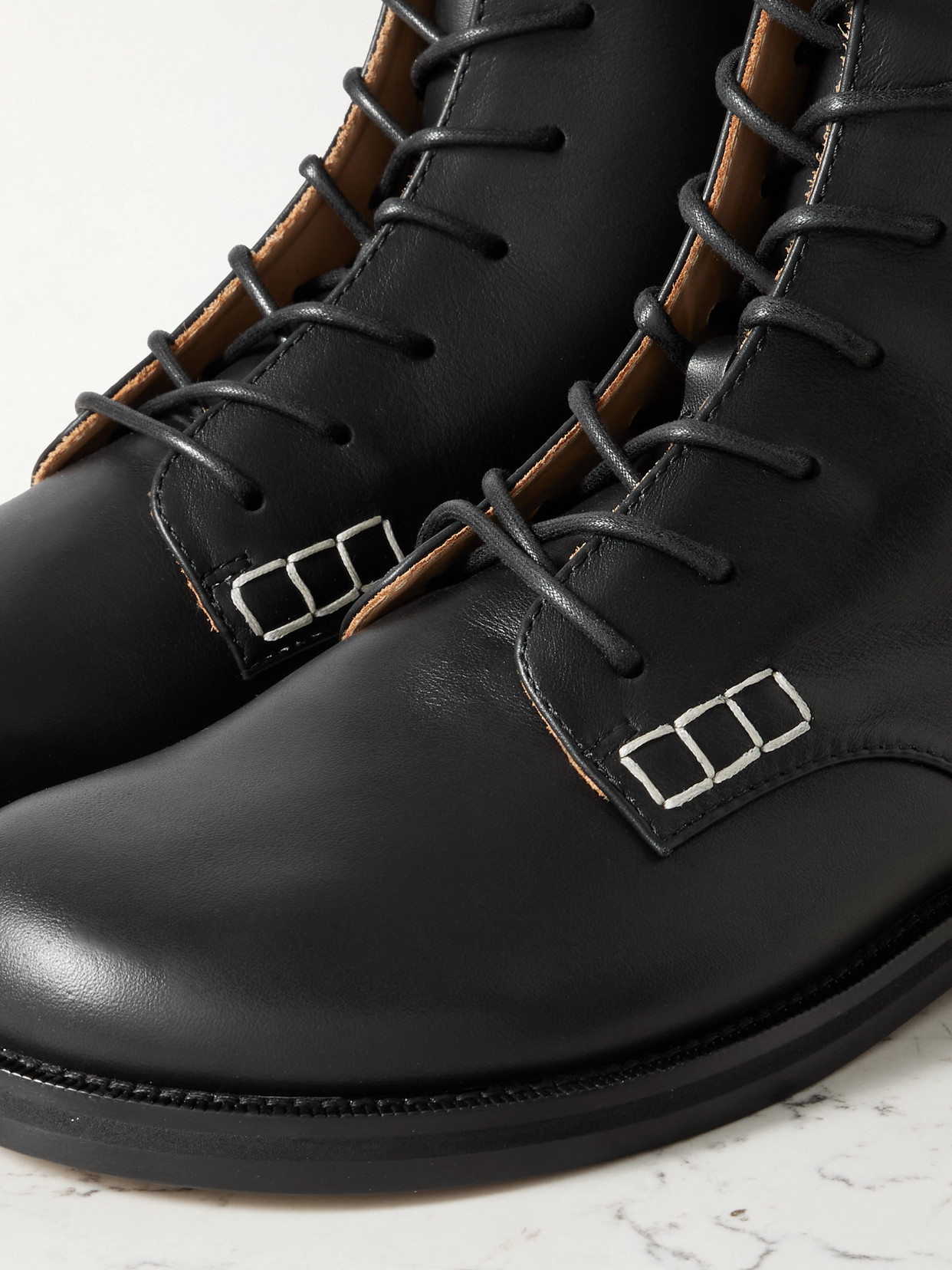 Jw Anderson Loafer Leather Ankle Boots In Black
