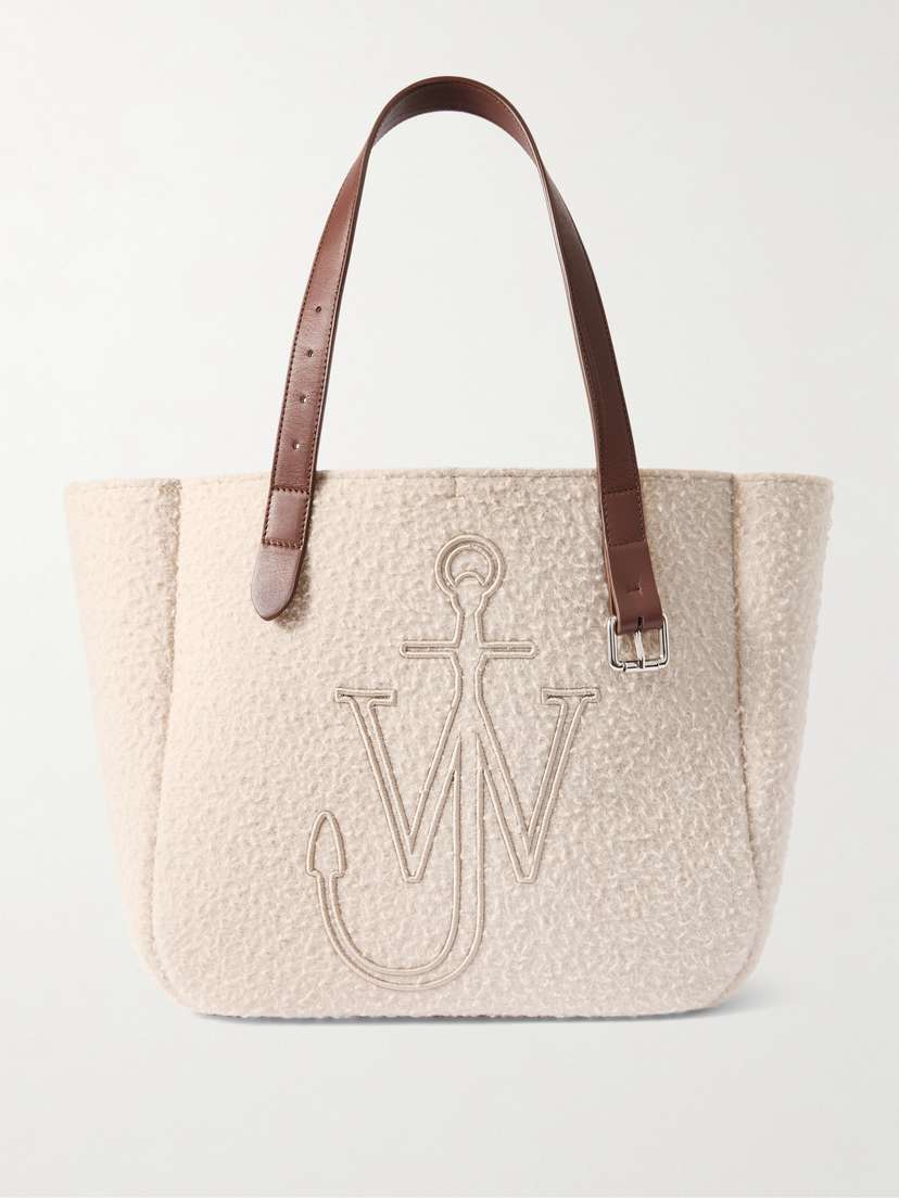 JW Anderson Belt Leather-trimmed Embroidered Felt Tote