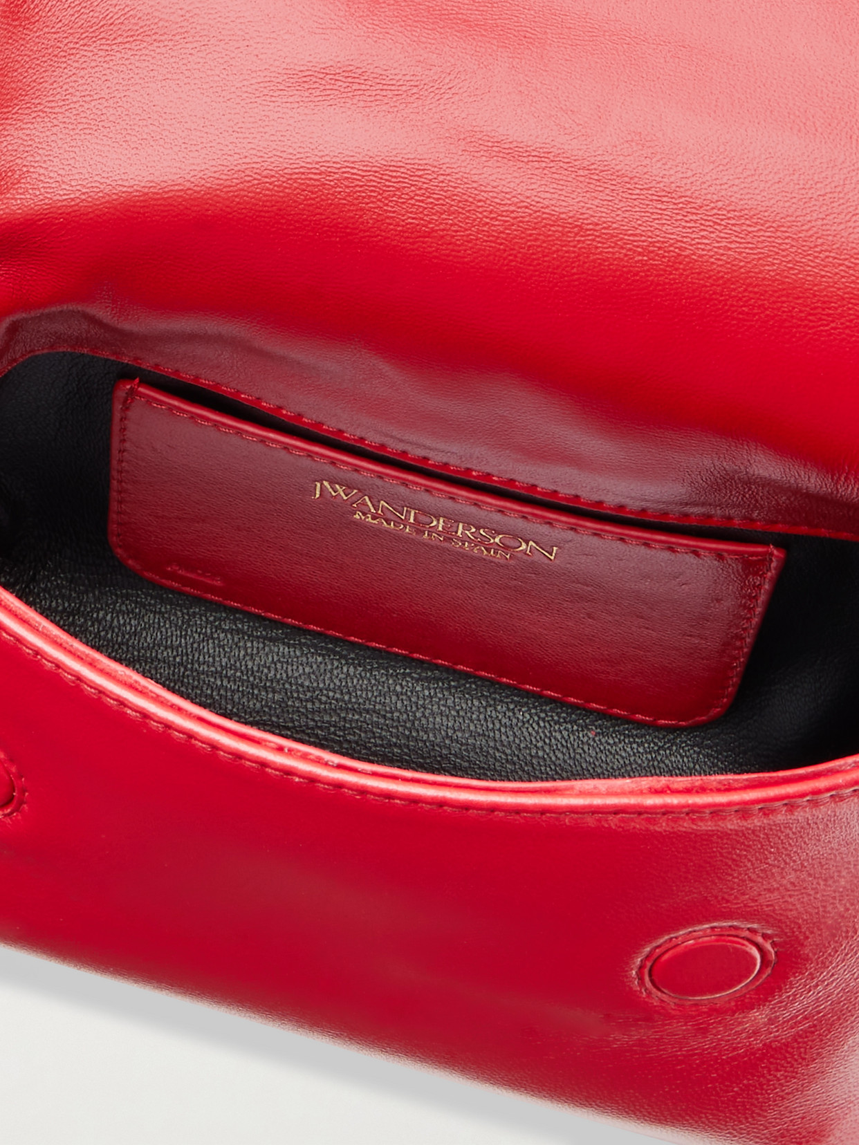 Jw Anderson Twister Small Leather Crossbody Bag In Red