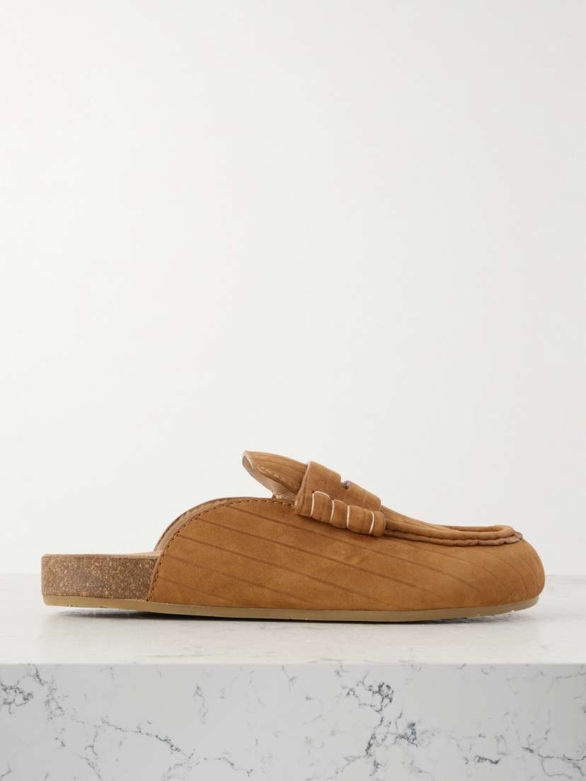 JW Anderson Stitch Ribbed Nubuck Mules