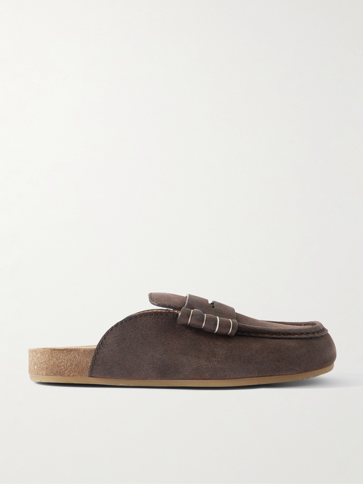 Jw Anderson Stitch Leather Mules In Brown