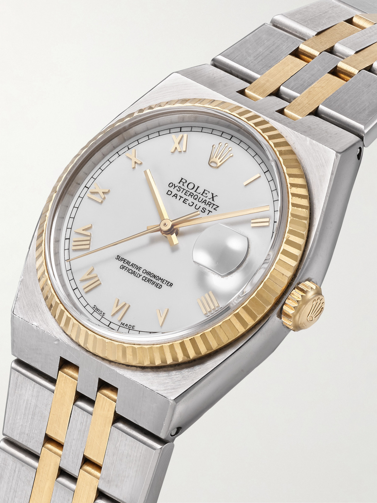 Wind Vintage 1999 Oysterquartz Datejust 36mm Stainless Steel And 18-karat Gold Watch