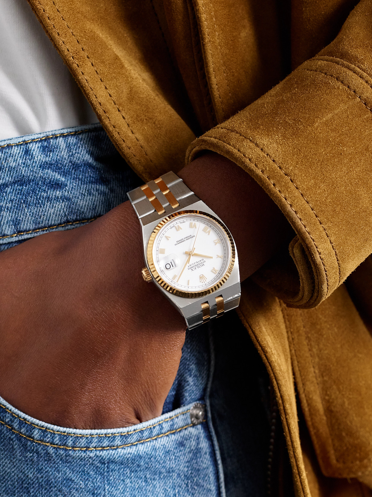 Wind Vintage 1999 Oysterquartz Datejust 36mm Stainless Steel And 18-karat Gold Watch
