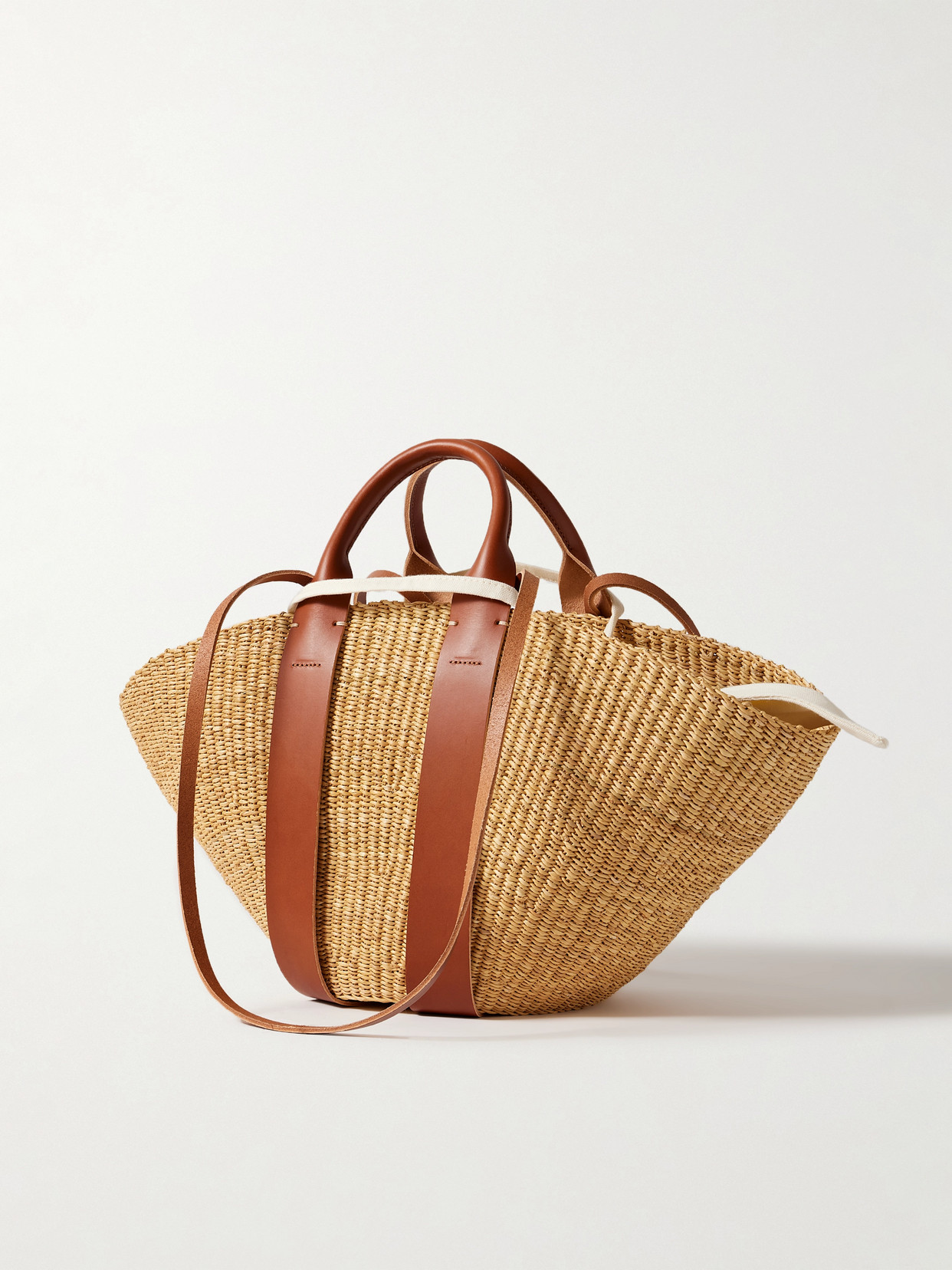 Muuñ - Sophie Leather-Trimmed Woven Straw Tote