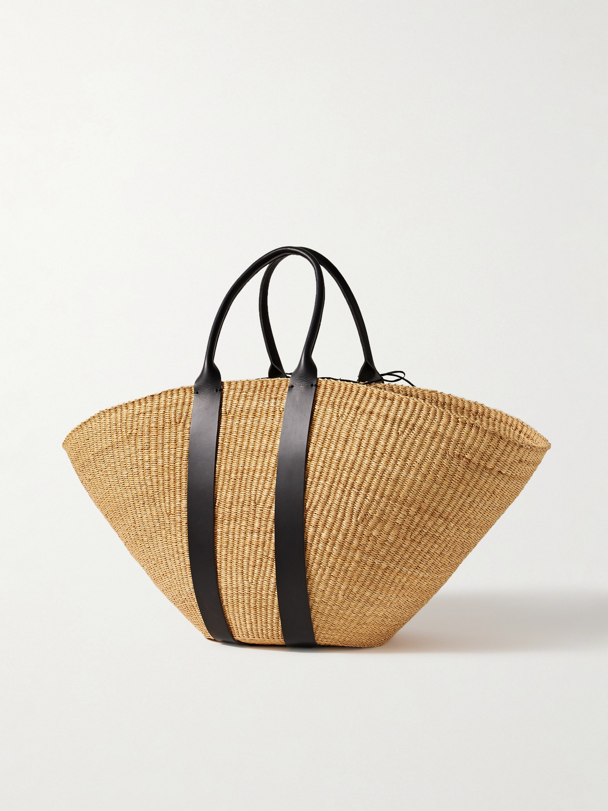 Muuñ - Sophie Maxi Leather-Trimmed Woven Straw Tote