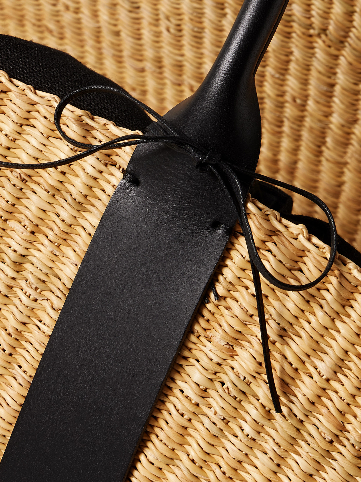 Muuñ - Sophie Maxi Leather-Trimmed Woven Straw Tote