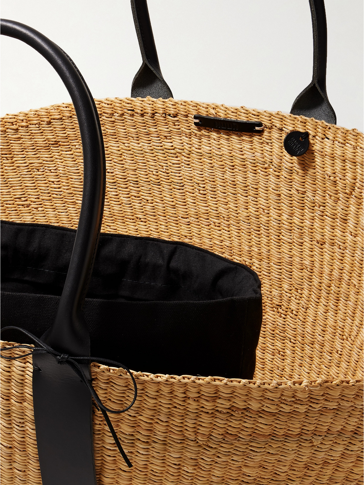 Muuñ - Sophie Maxi Leather-Trimmed Woven Straw Tote