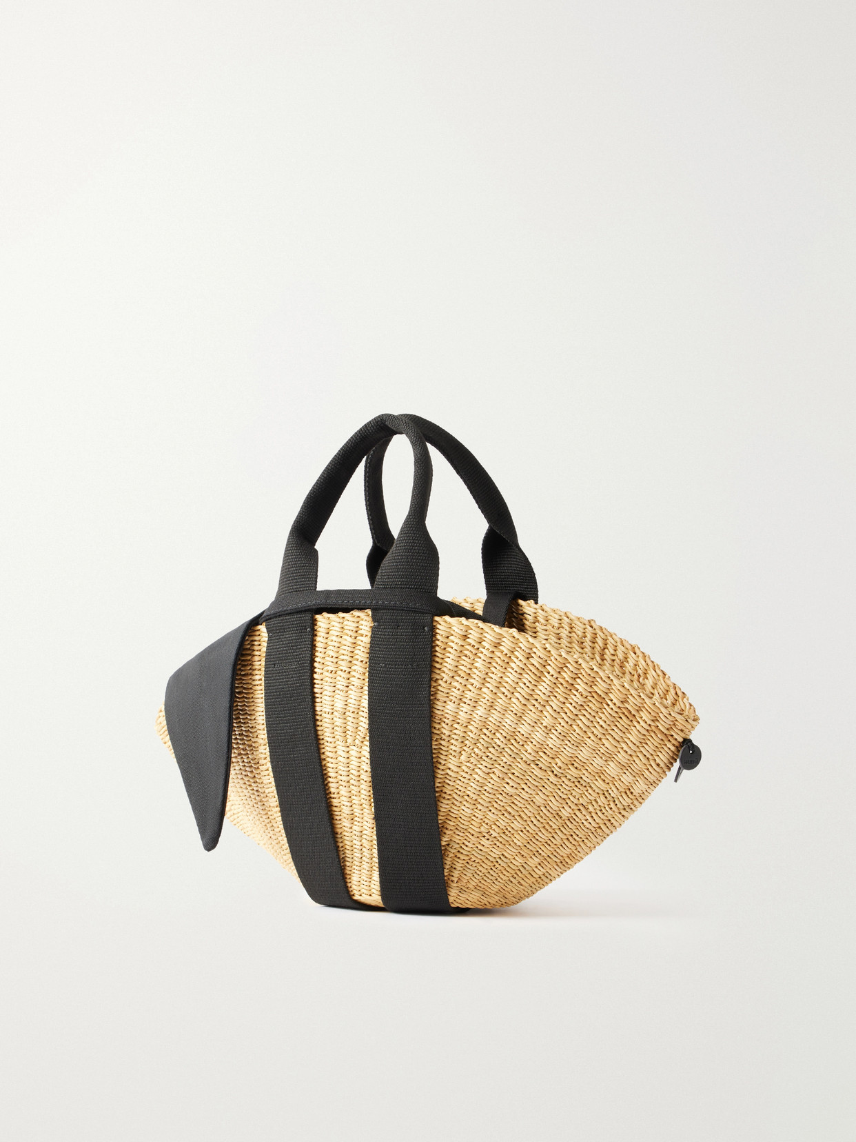 Muuñ - Sophie Mini Webbing-Trimmed Woven Straw Tote