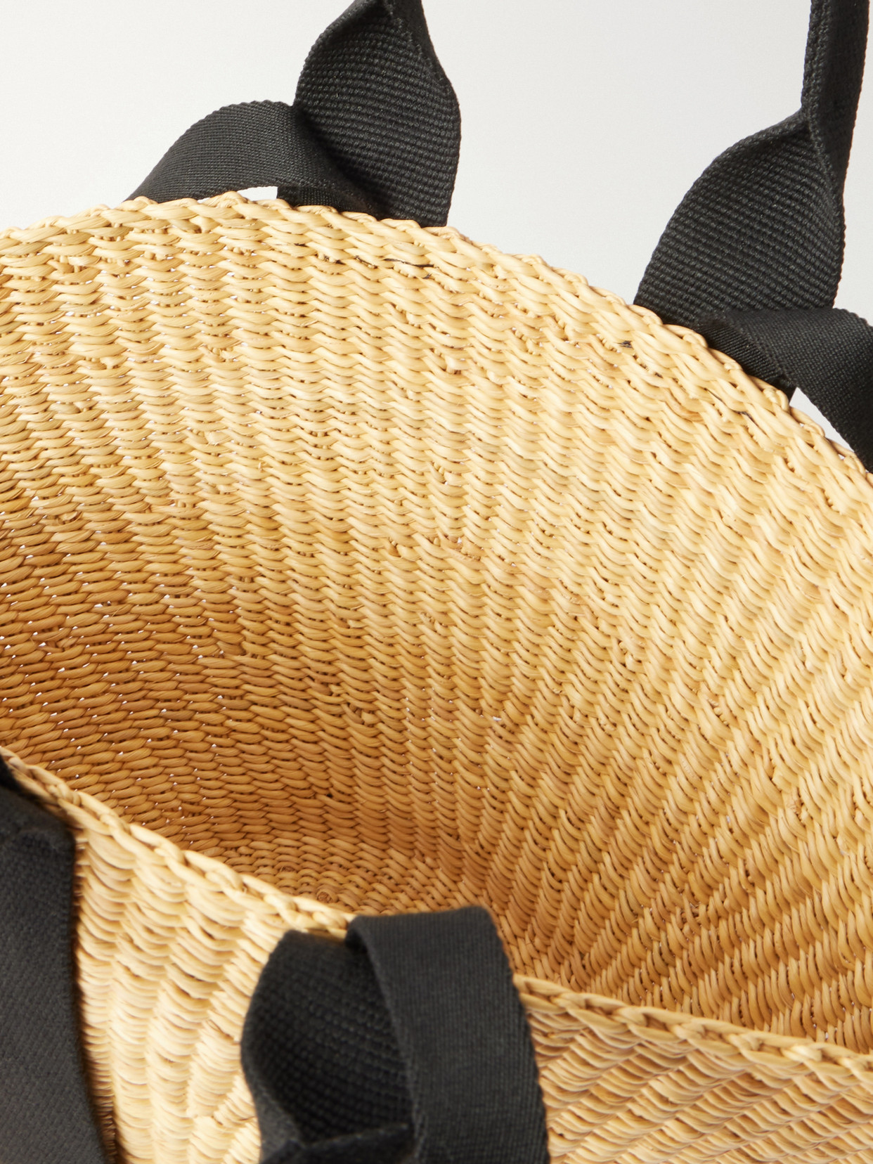 Muuñ - Sophie Mini Webbing-Trimmed Woven Straw Tote