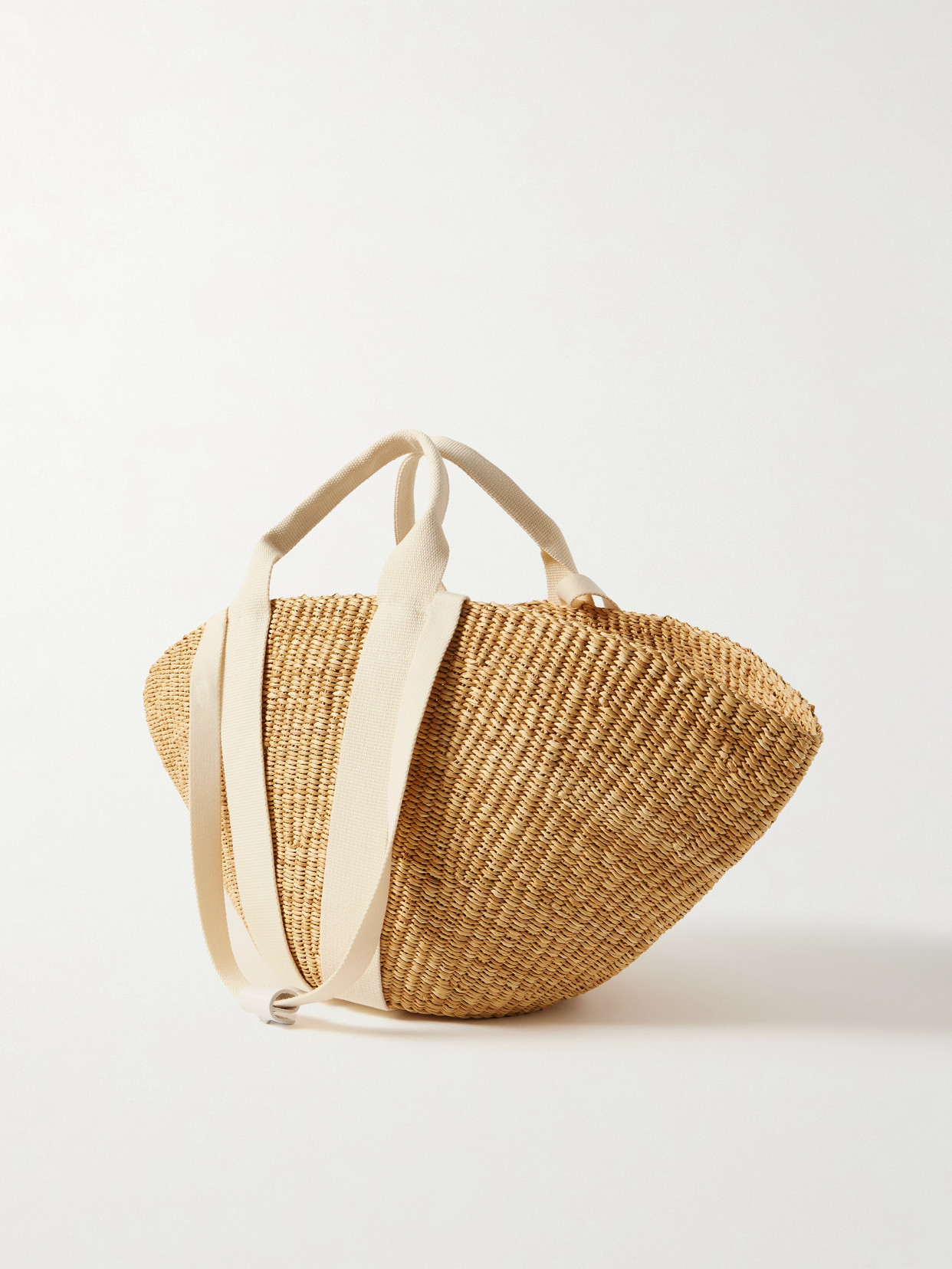 Muuñ - Sophie Canvas-Trimmed Woven Straw Tote