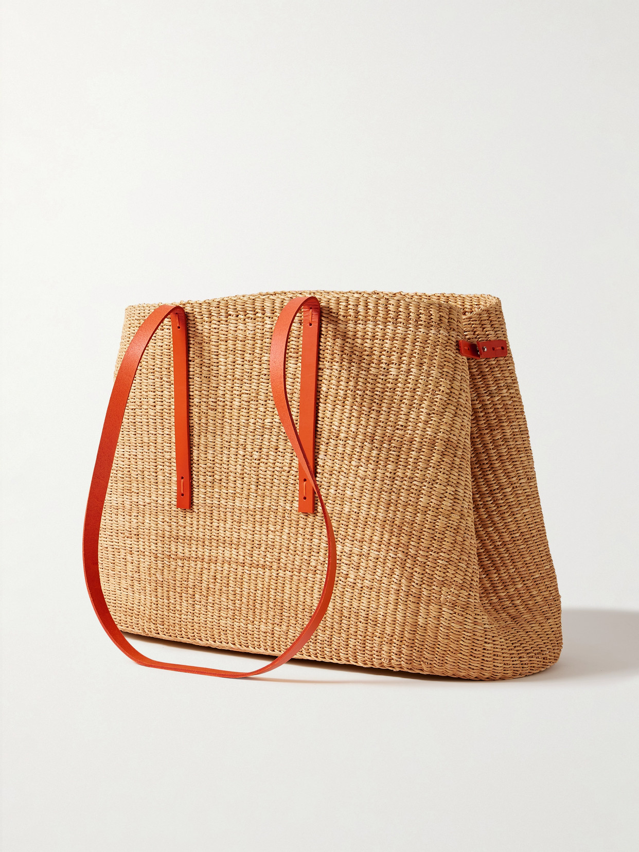 Muun Laura Leather-trimmed Woven Straw Tote