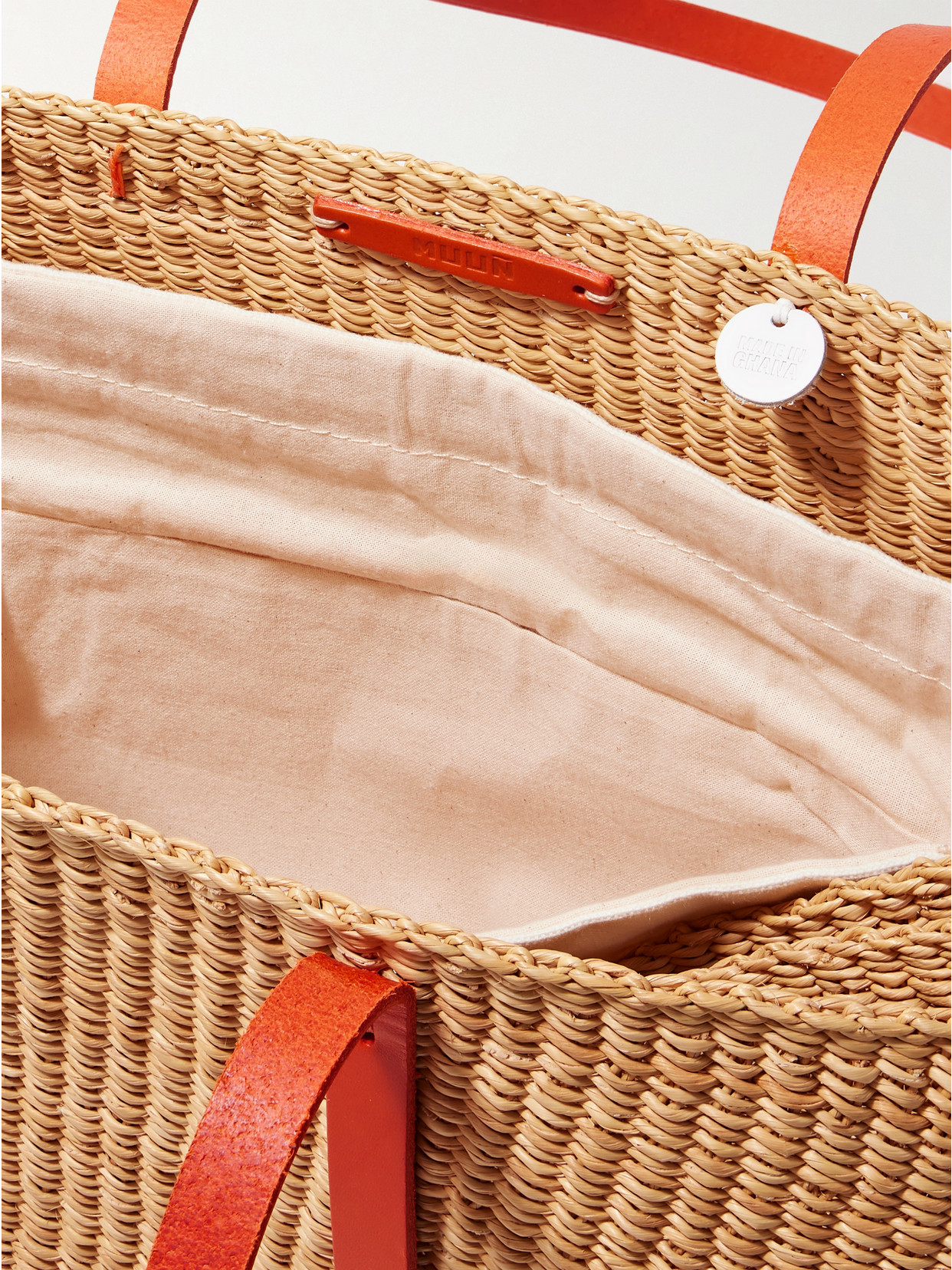 Muun Laura Leather-trimmed Woven Straw Tote