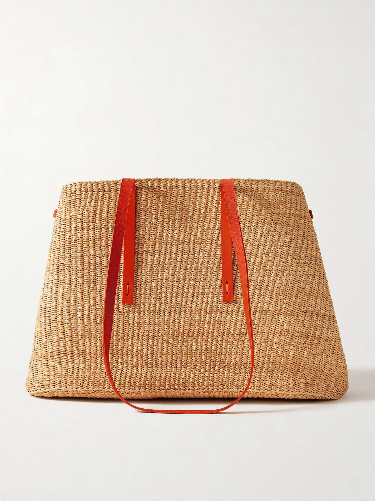 Muun Laura Leather-trimmed Woven Straw Tote