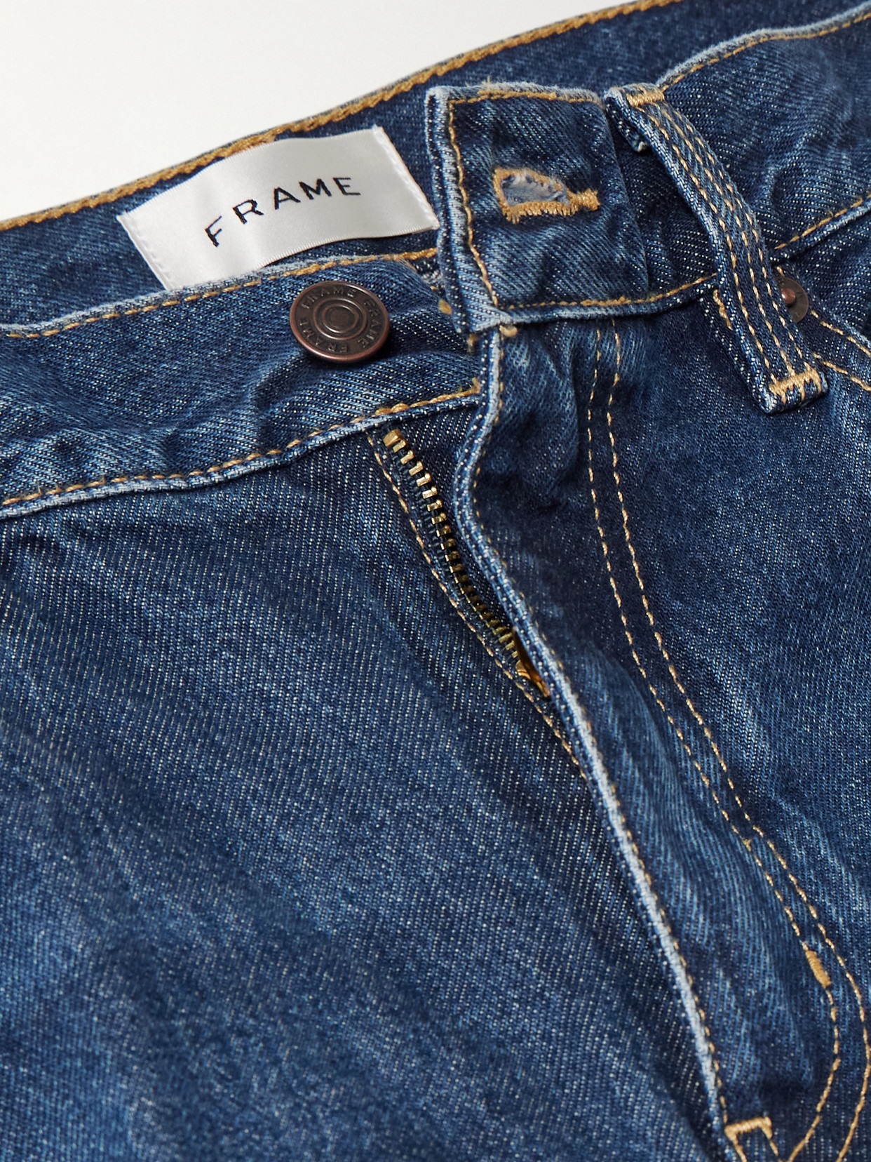 Frame The Cuffed Wide High-rise Wide-leg Jeans In Blue