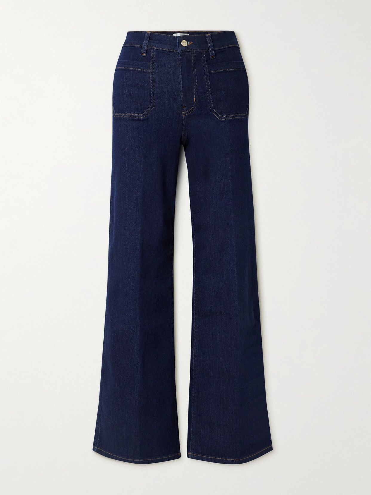Frame Le Slim Palazzo Modernist Pocket High-rise Wide-leg Jeans In Blue