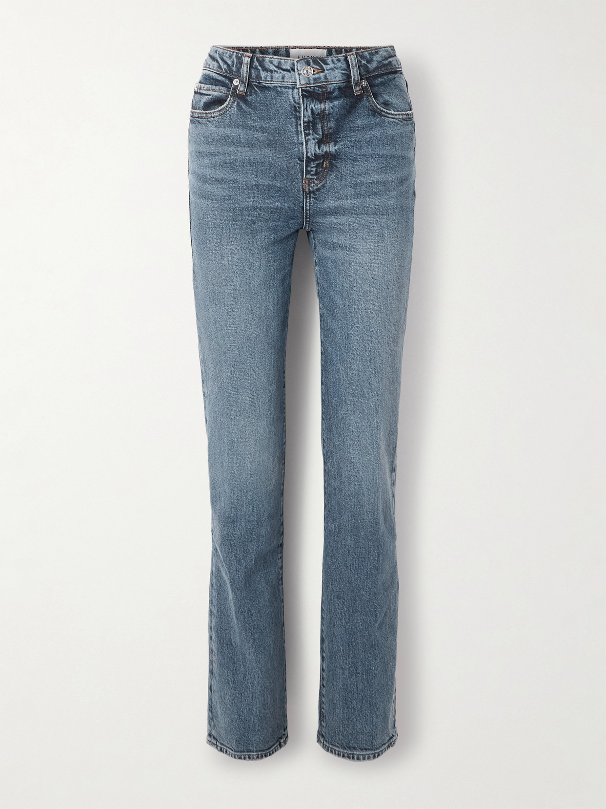Frame The Ruler High-rise Slim-leg Jeans In Blue