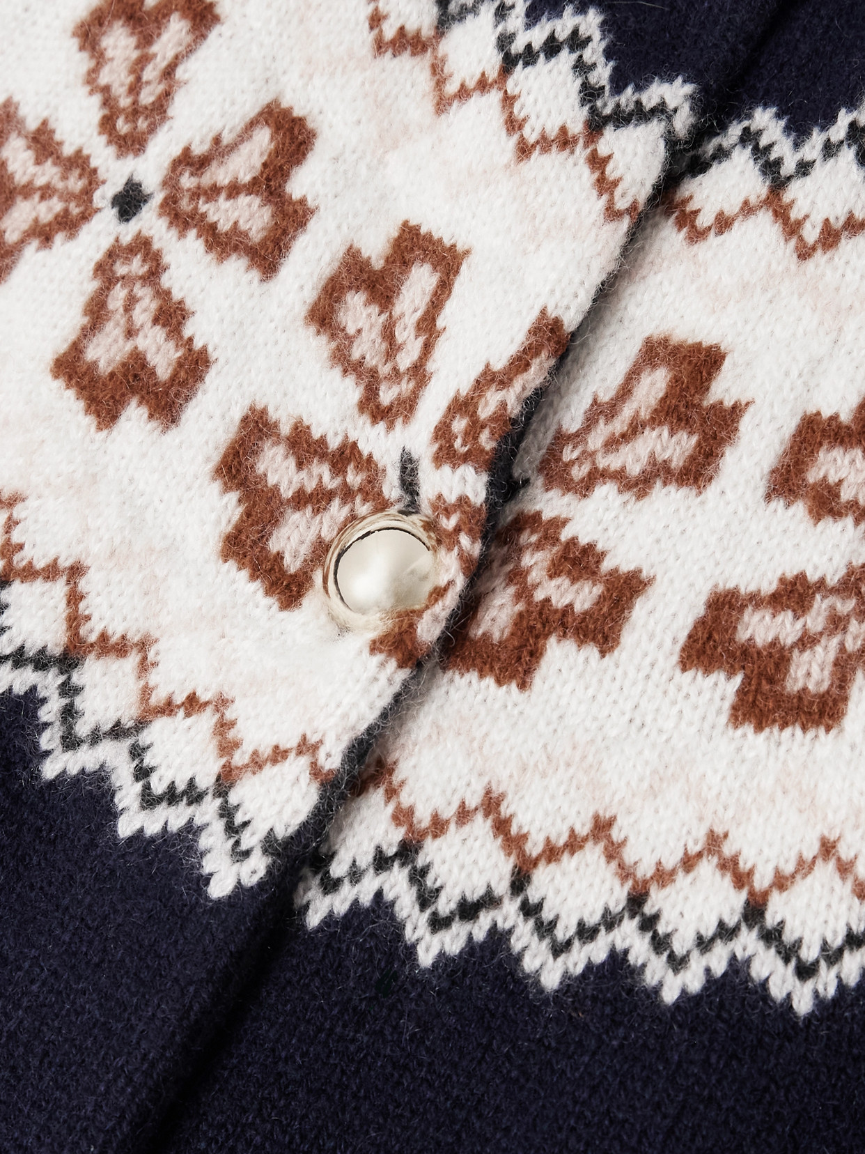 Frame Fair Isle Cashmere Cardigan In Blue