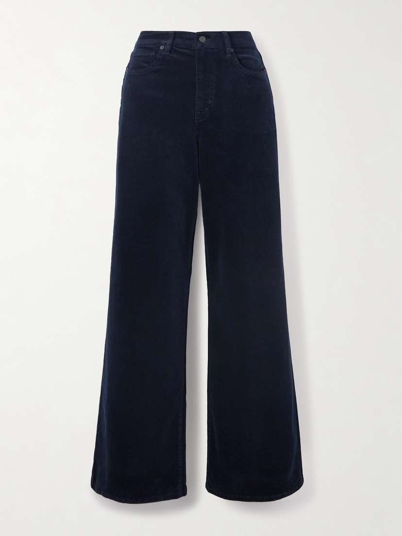 Frame Le Slim Palazzo Cotton-blend Wide-leg Pants