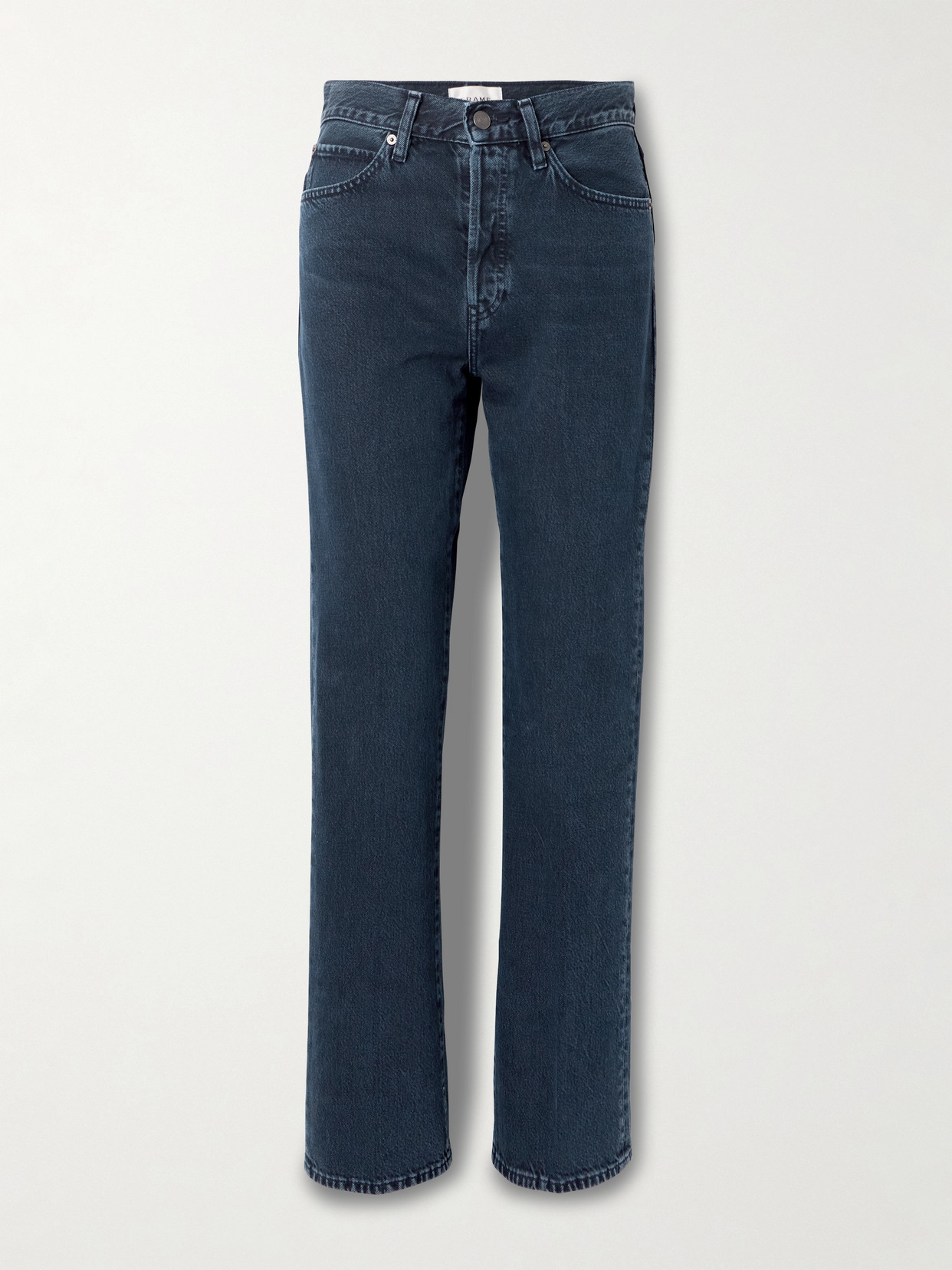 Frame The Vertical High-rise Straight-leg Jeans In Blue