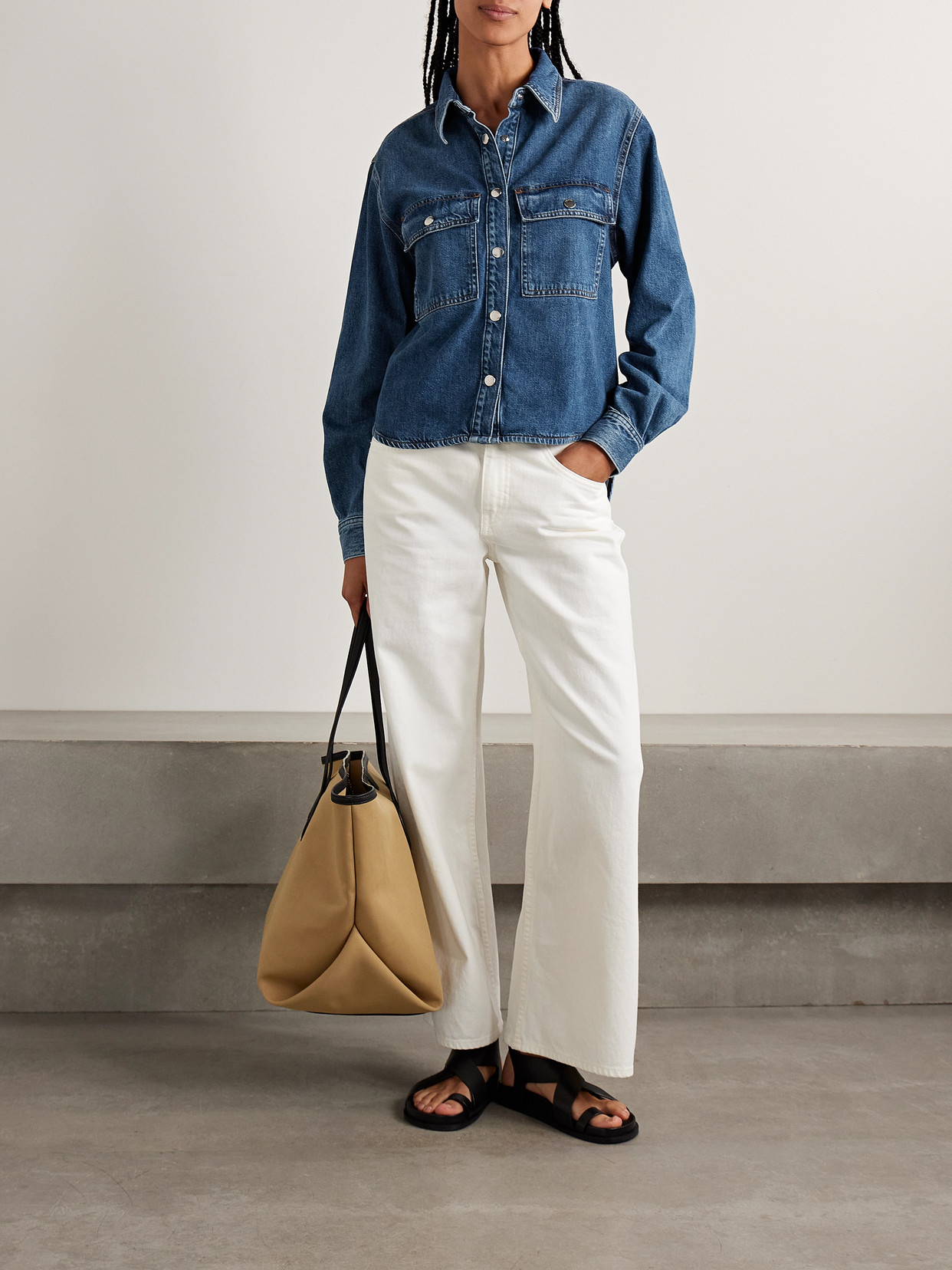 Frame Denim Shirt In Blue