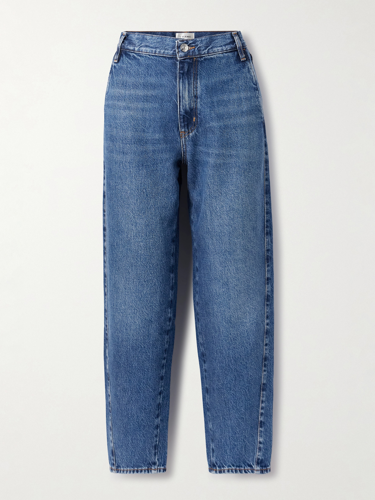 Frame Womens Knock Out Raw Fray Bubble Crop Curved-leg Denim Jeans In Blue