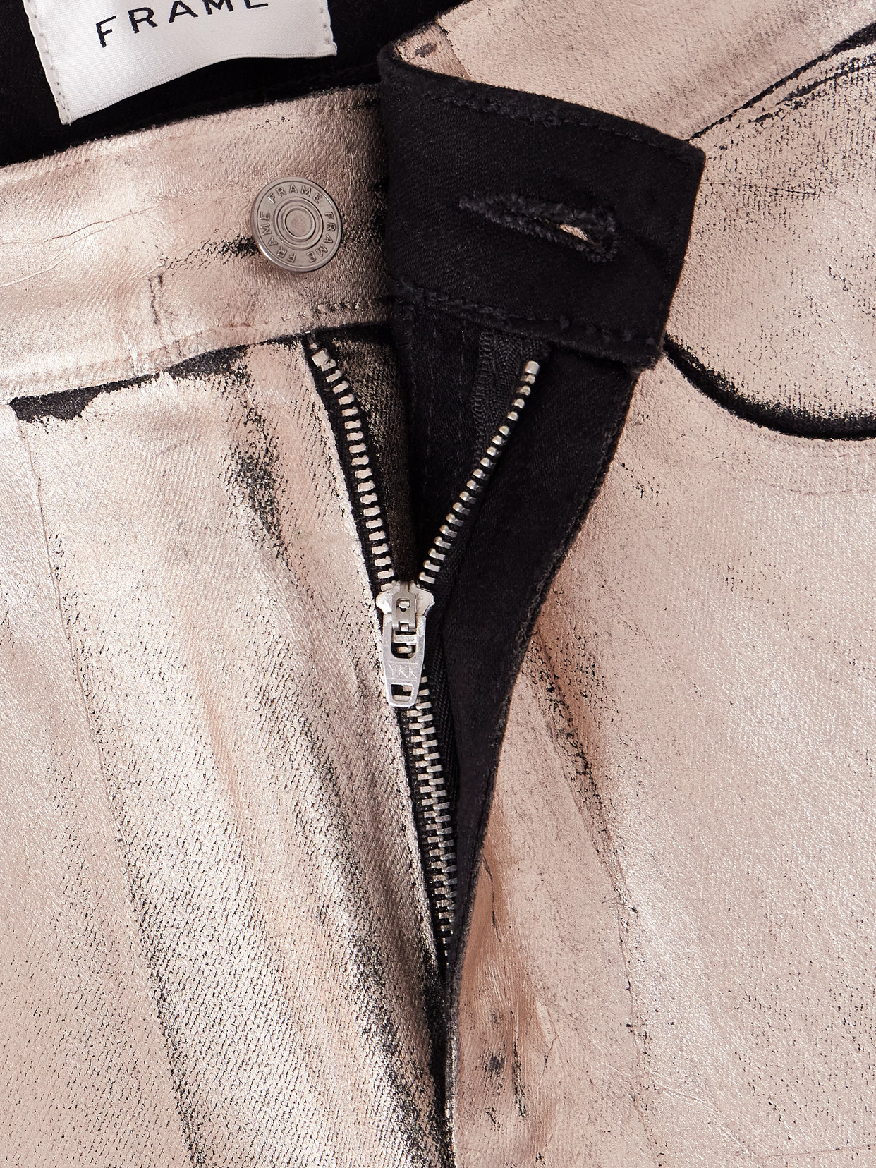 Frame The Reboot Mid-rise Bootcut Metallic Jeans In Gold