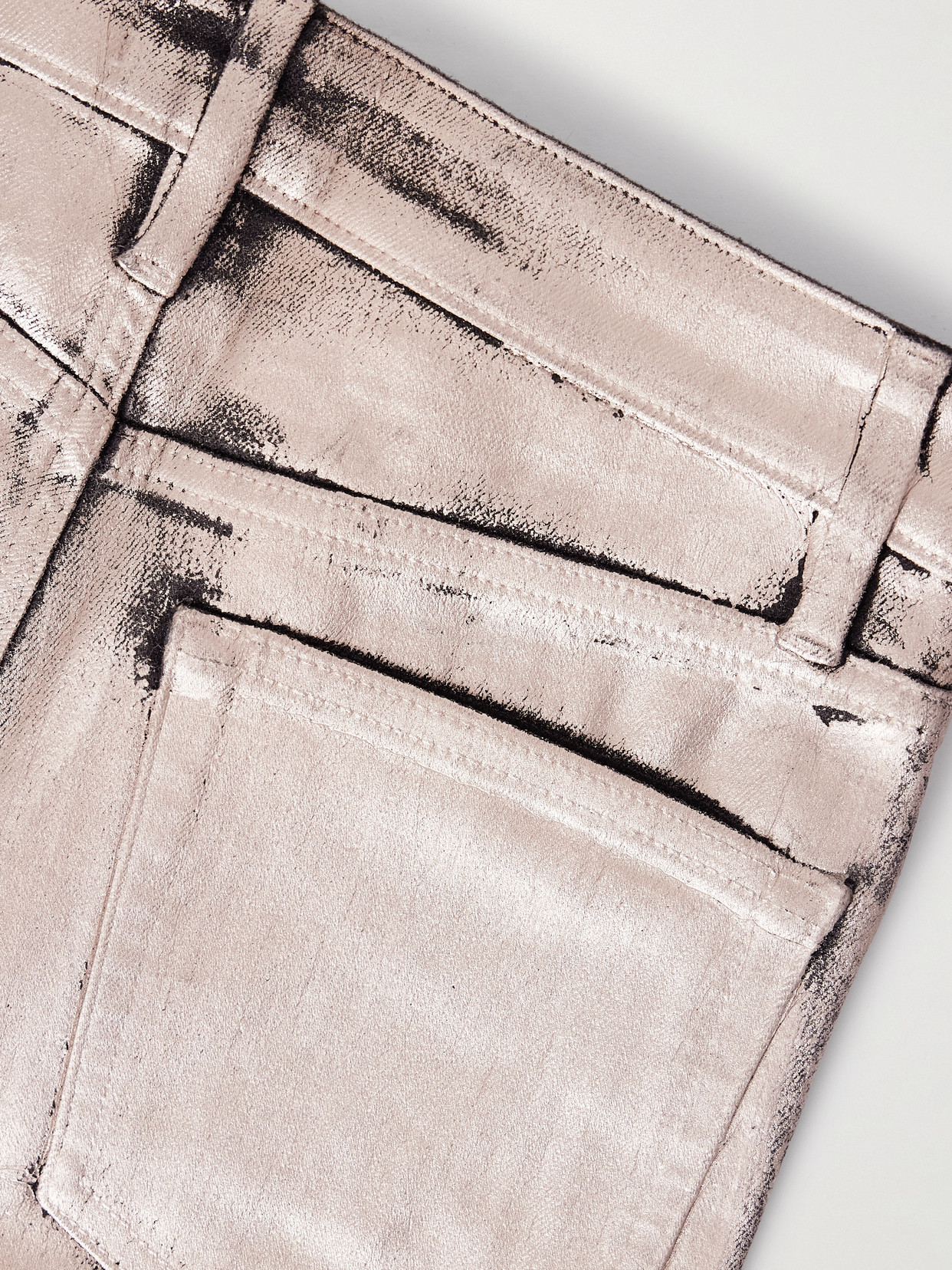 Frame The Reboot Mid-rise Bootcut Metallic Jeans In Gold